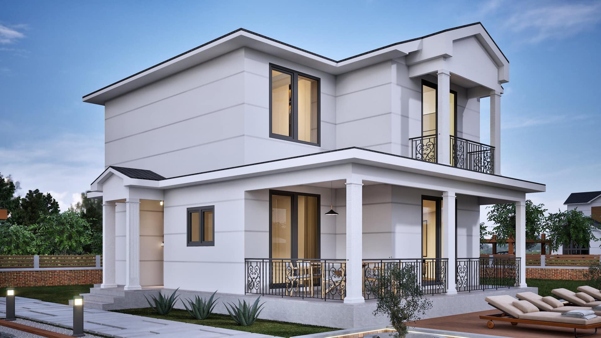 LB-2160 160 m² çelik ev dış cephe 8
