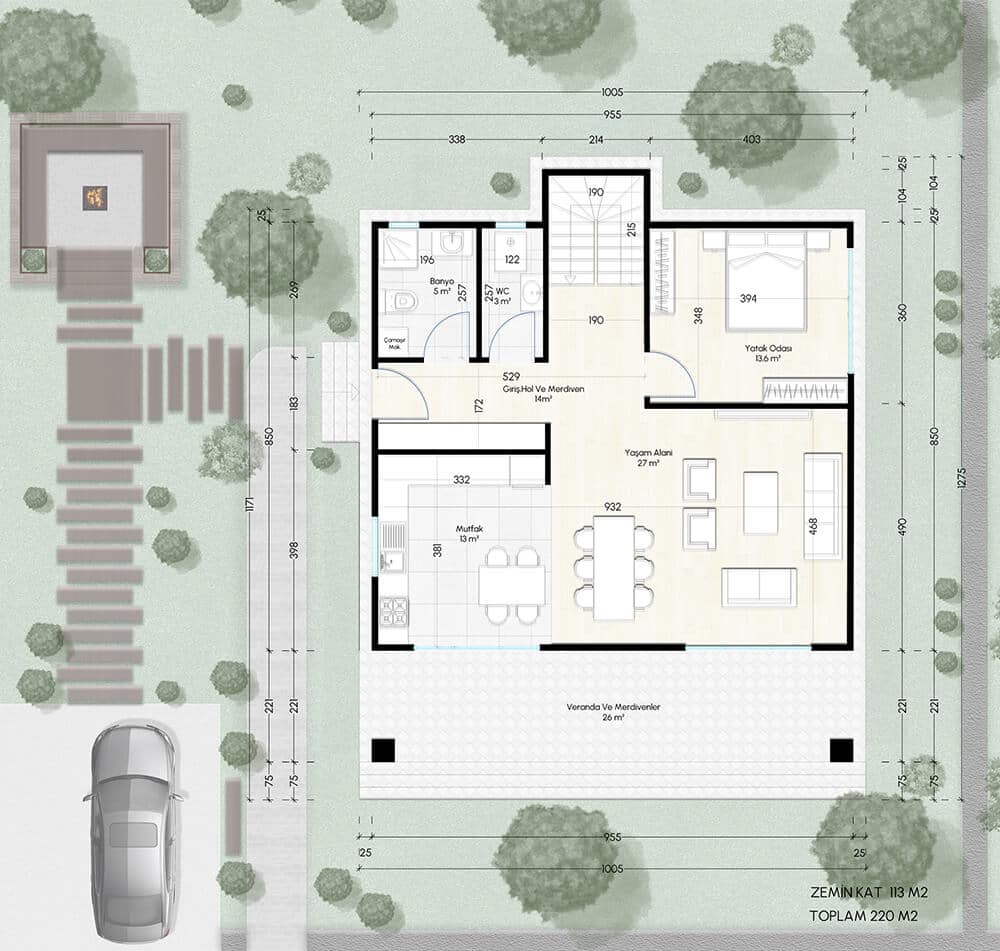LB-2220 220 m² çelik ev dış cephe 2