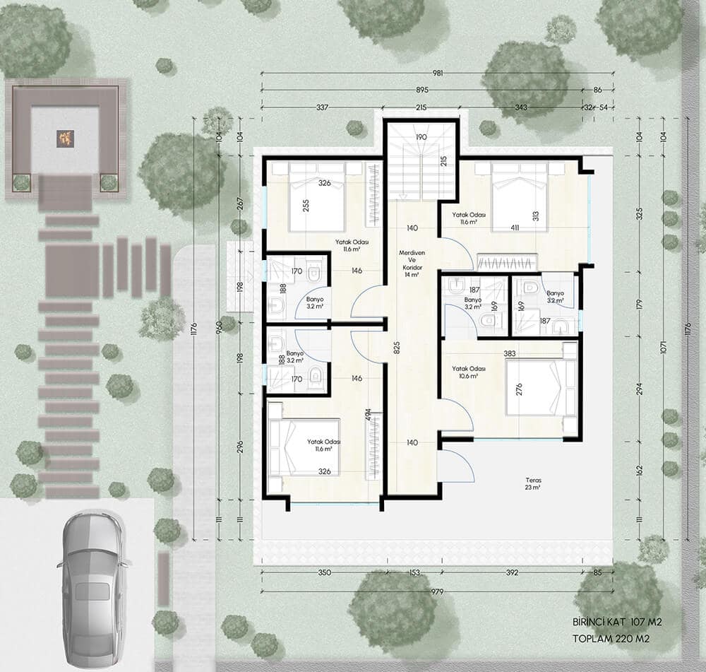 LB-2220 220 m² çelik ev dış cephe 4