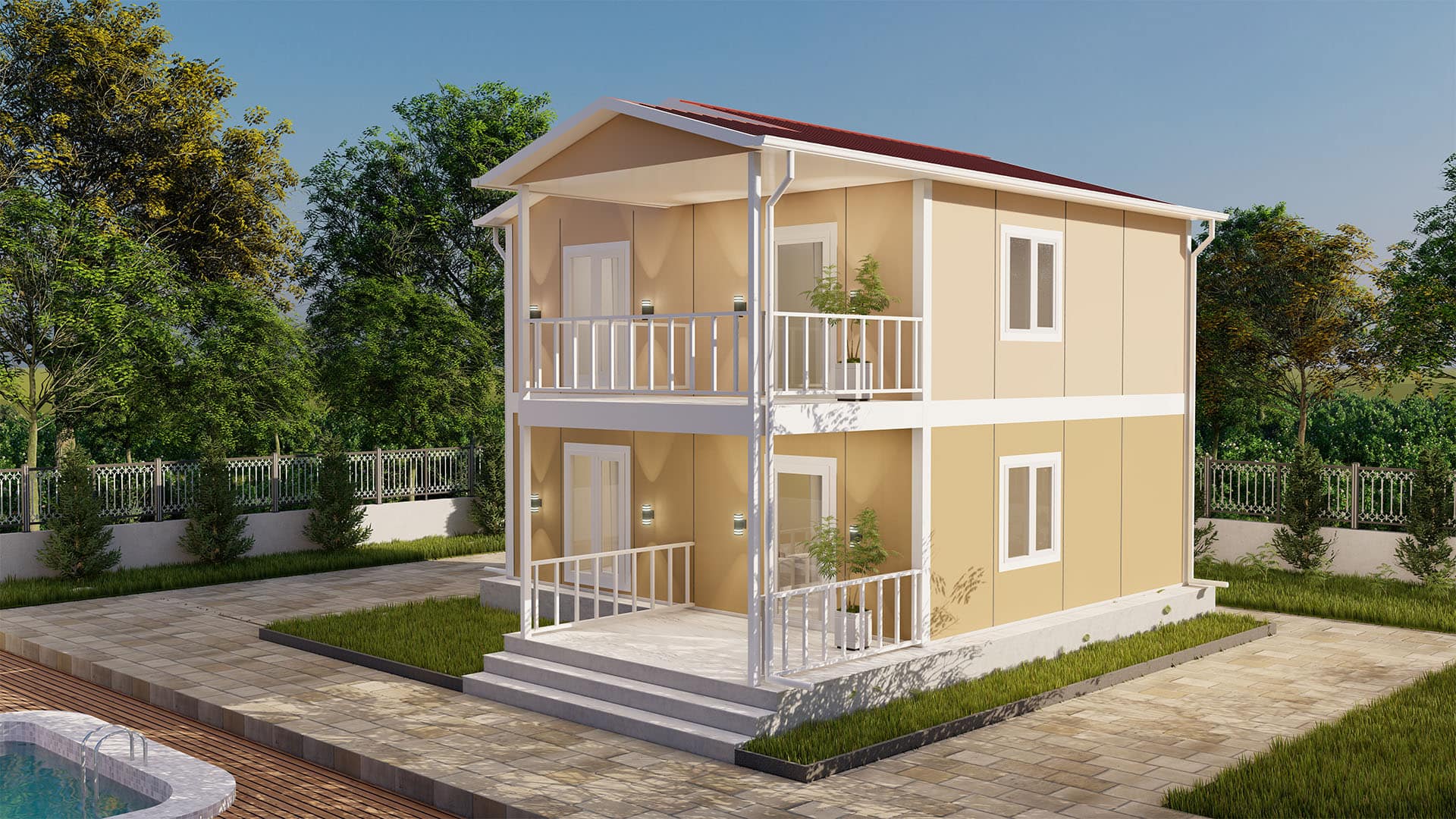 LB-2114 114 m² prefabrik ev dış cephe 4