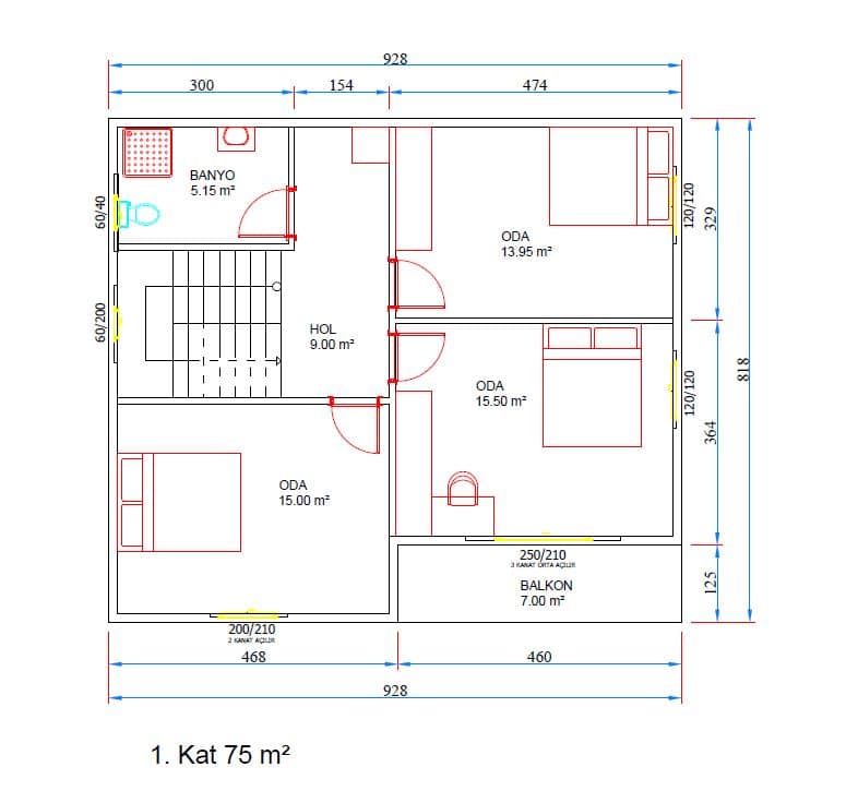 LB-2150 150 m² prefabrik ev dış cephe 5