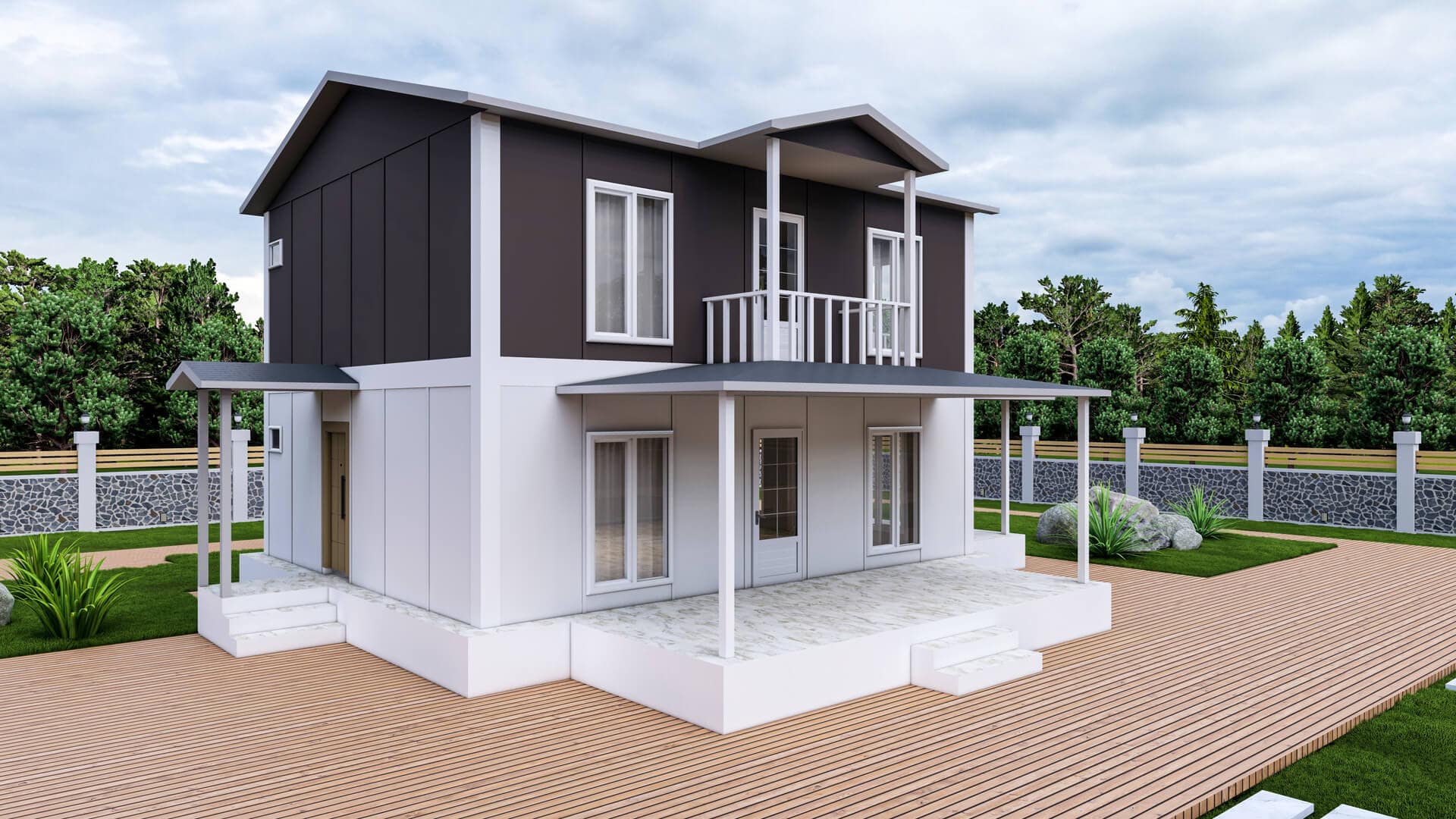 LB-2155 155 m² prefabrik ev dış cephe 3