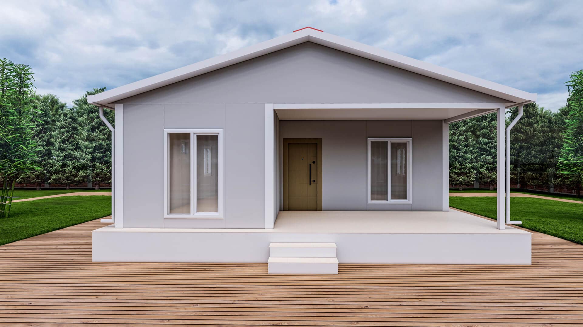 60 m² Tek Kat Prefabrik dış cephe
