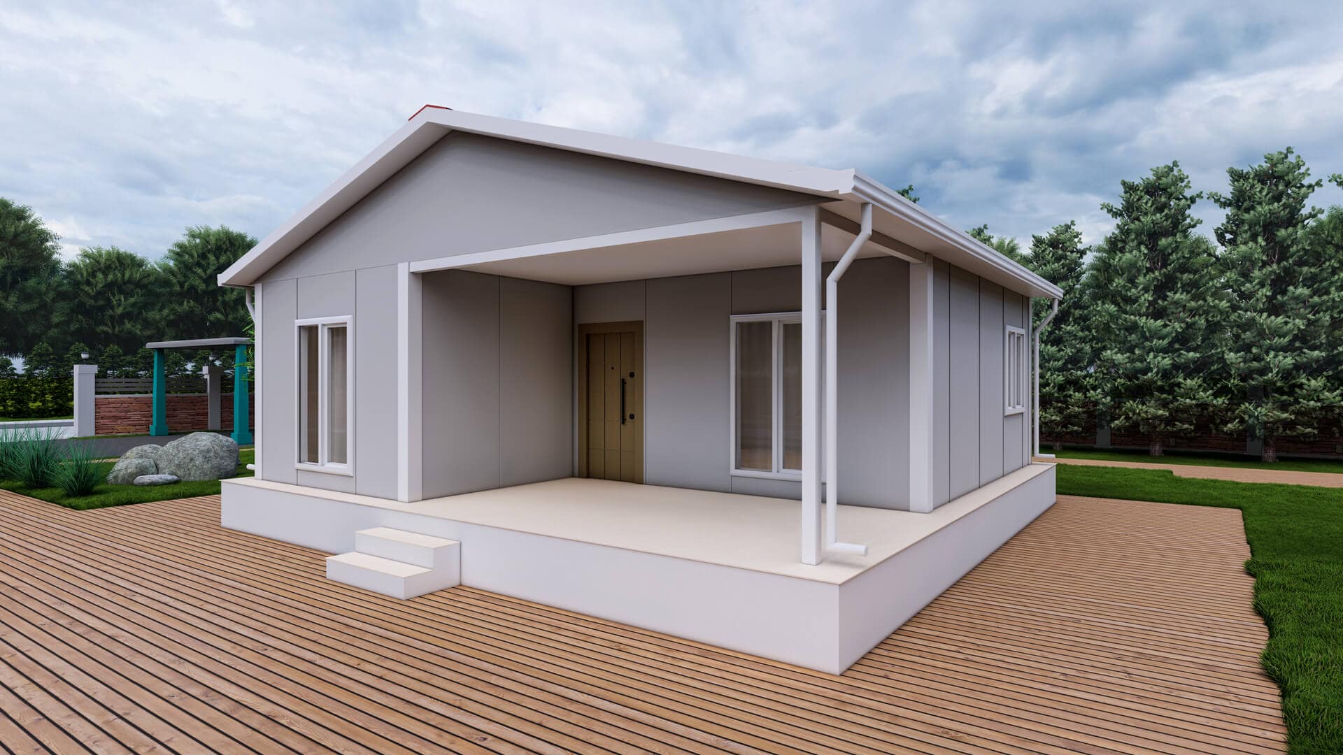 LB-1060 60 m² prefabrik ev dış cephe 2