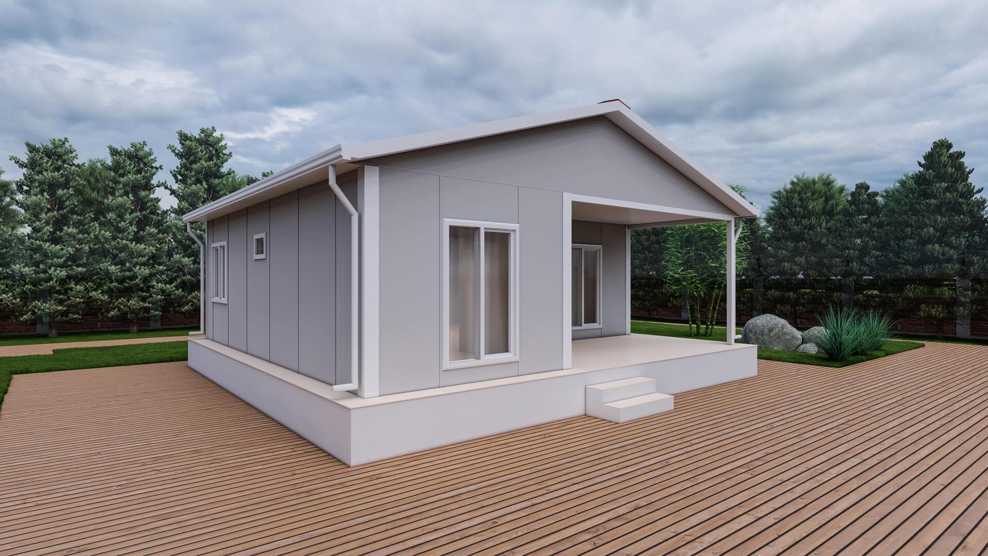 LB-1060 60 m² prefabrik ev dış cephe 3