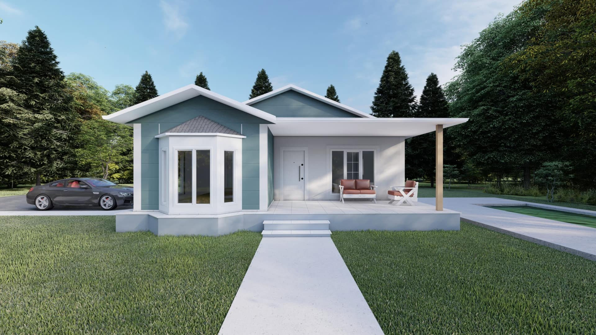LB-1082 82 m² prefabrik ev dış cephe 5