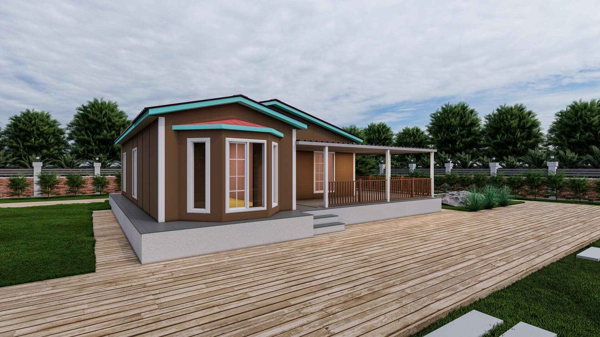LB-1095 95 m² prefabrik ev dış cephe 2