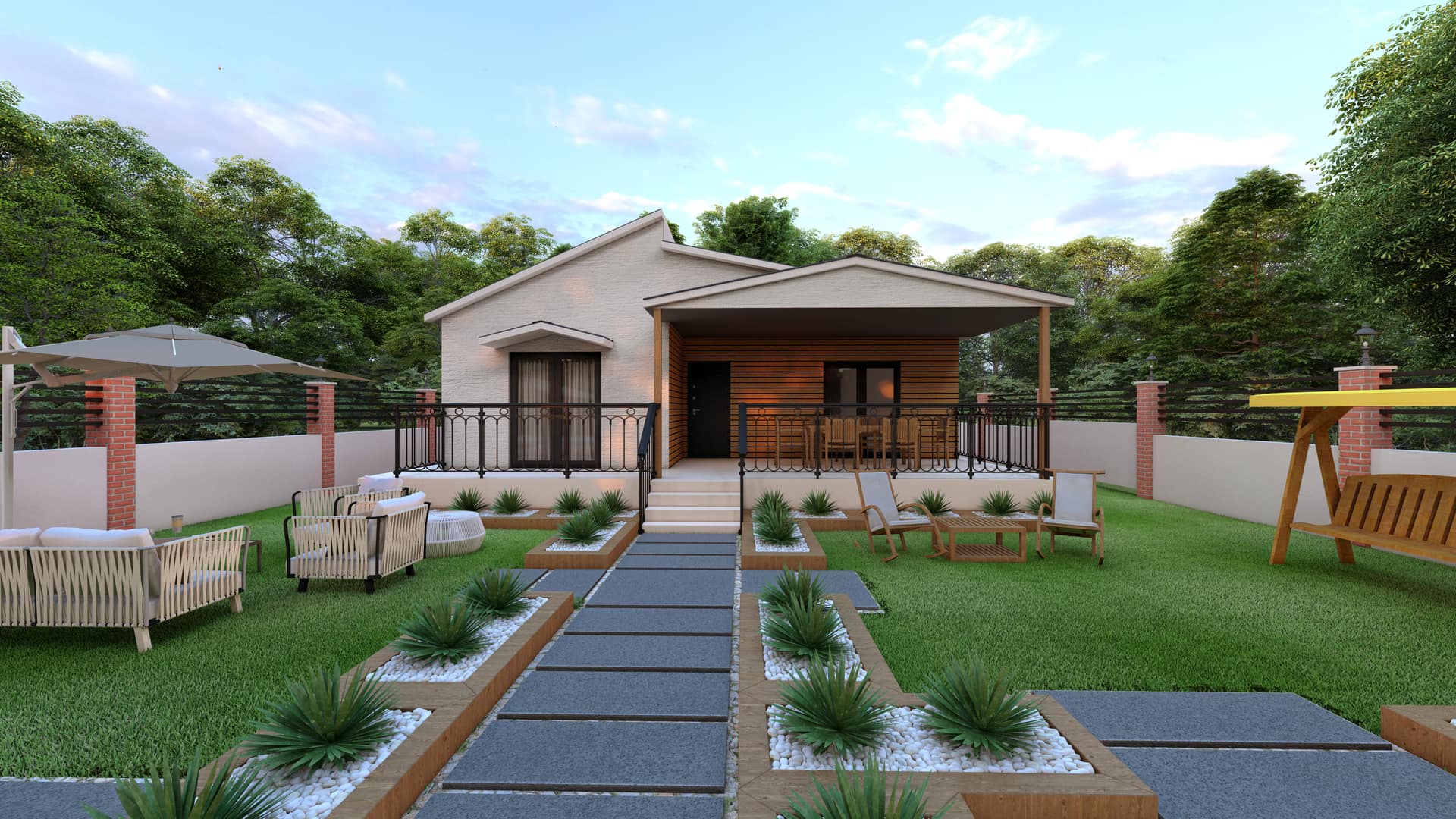 LB-1098 98 m² prefabrik ev dış cephe 6