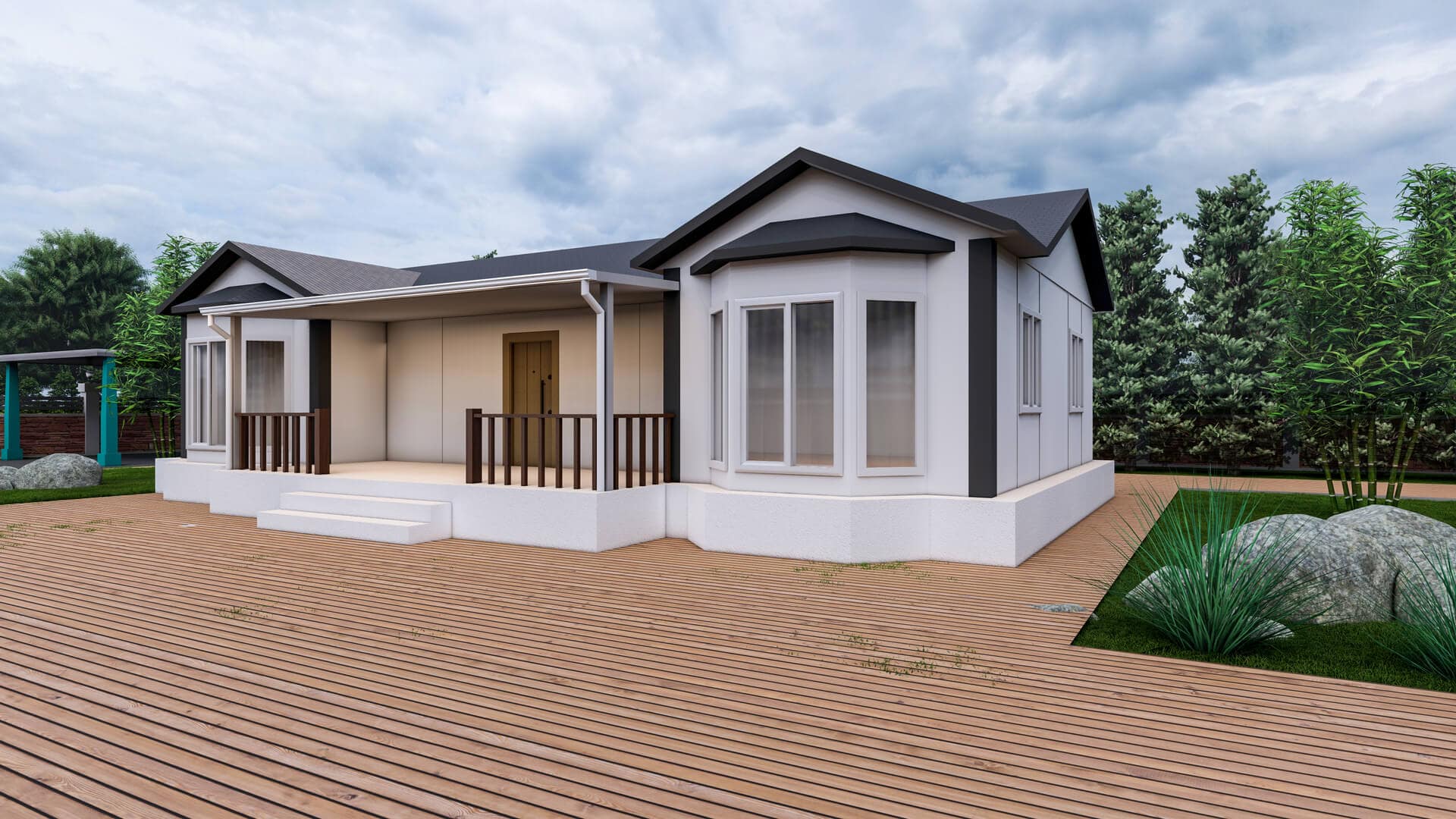 LB-1112 112 m² prefabrik ev dış cephe 2