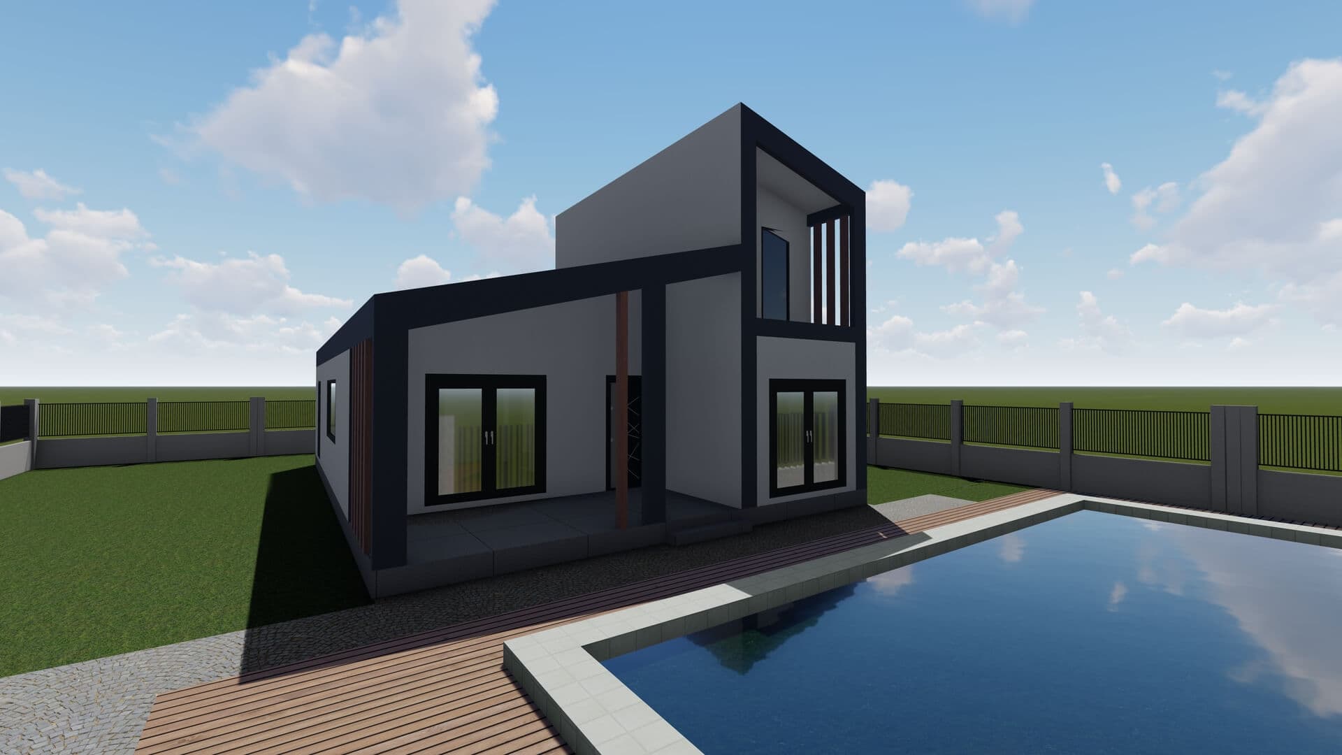 LB-2110 110 m² çelik ev dış cephe 1