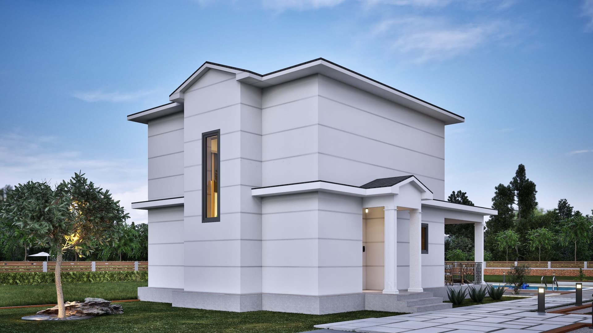 LB-2160 160 m² çelik ev dış cephe 3