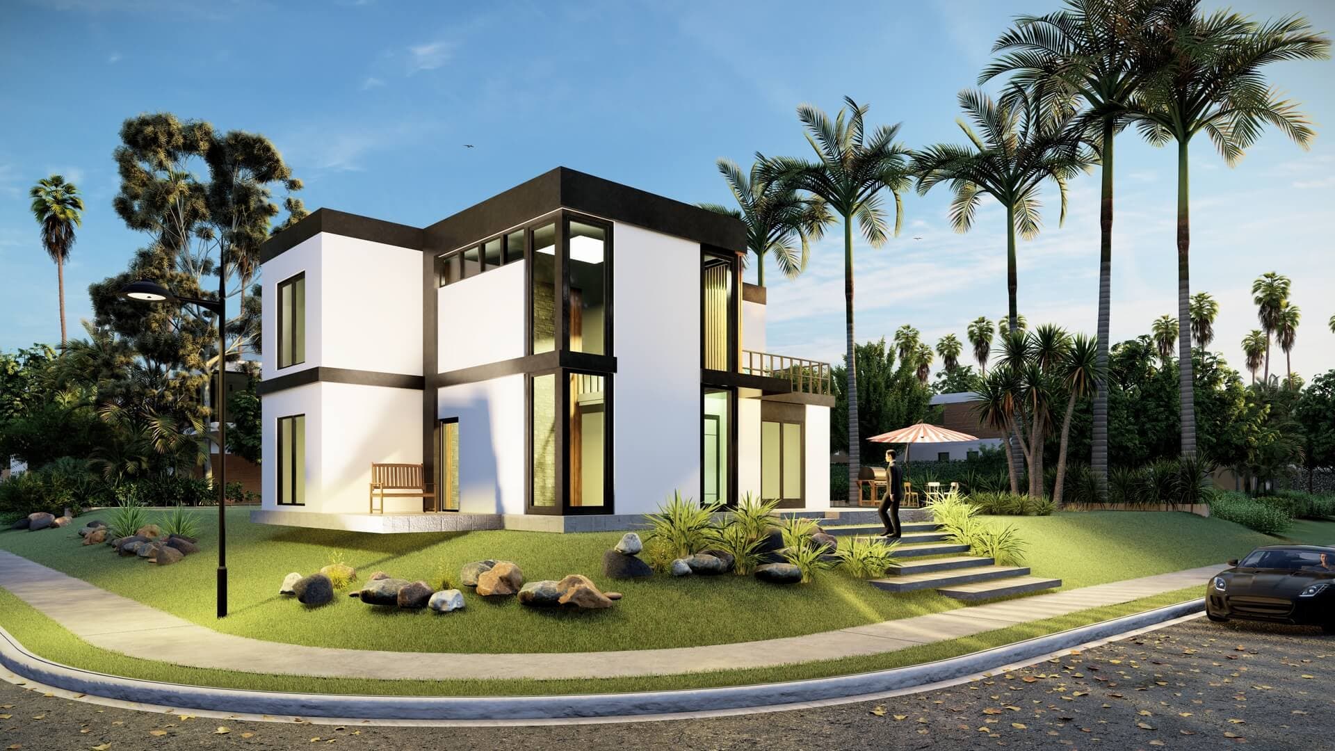 LB-2174 174 m² çelik ev dış cephe 4