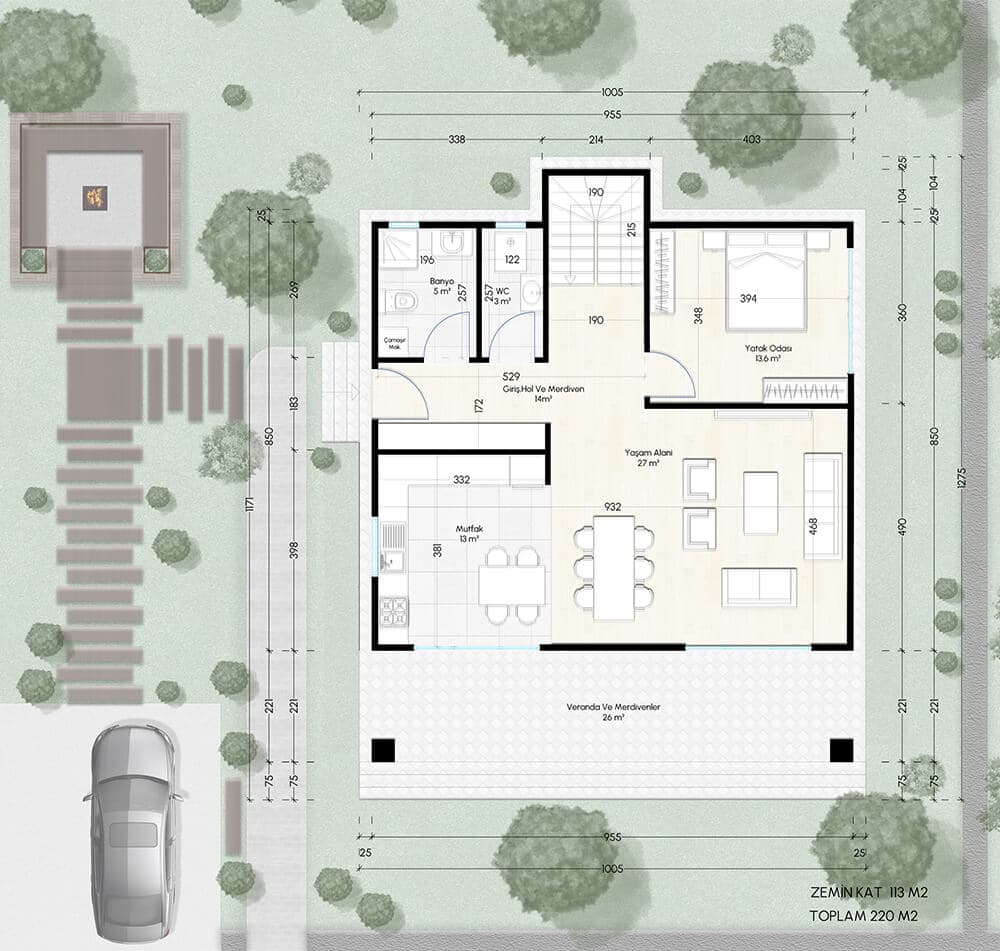 LB-2220 220 m² çelik ev dış cephe 2