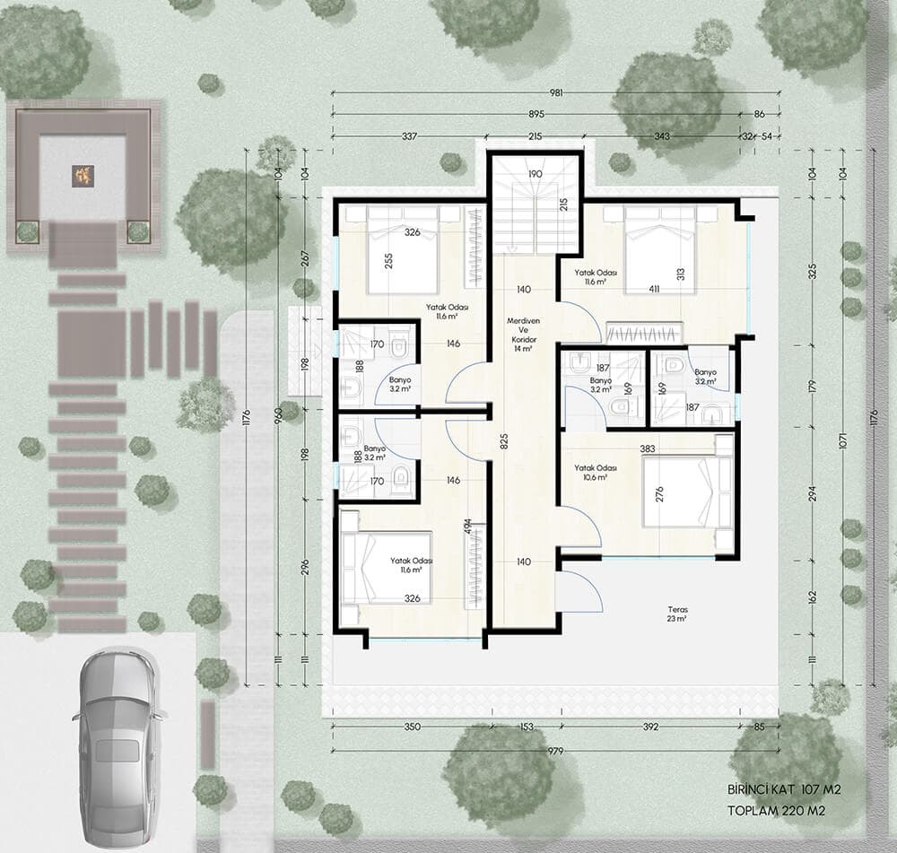 LB-2220 220 m² çelik ev dış cephe 4