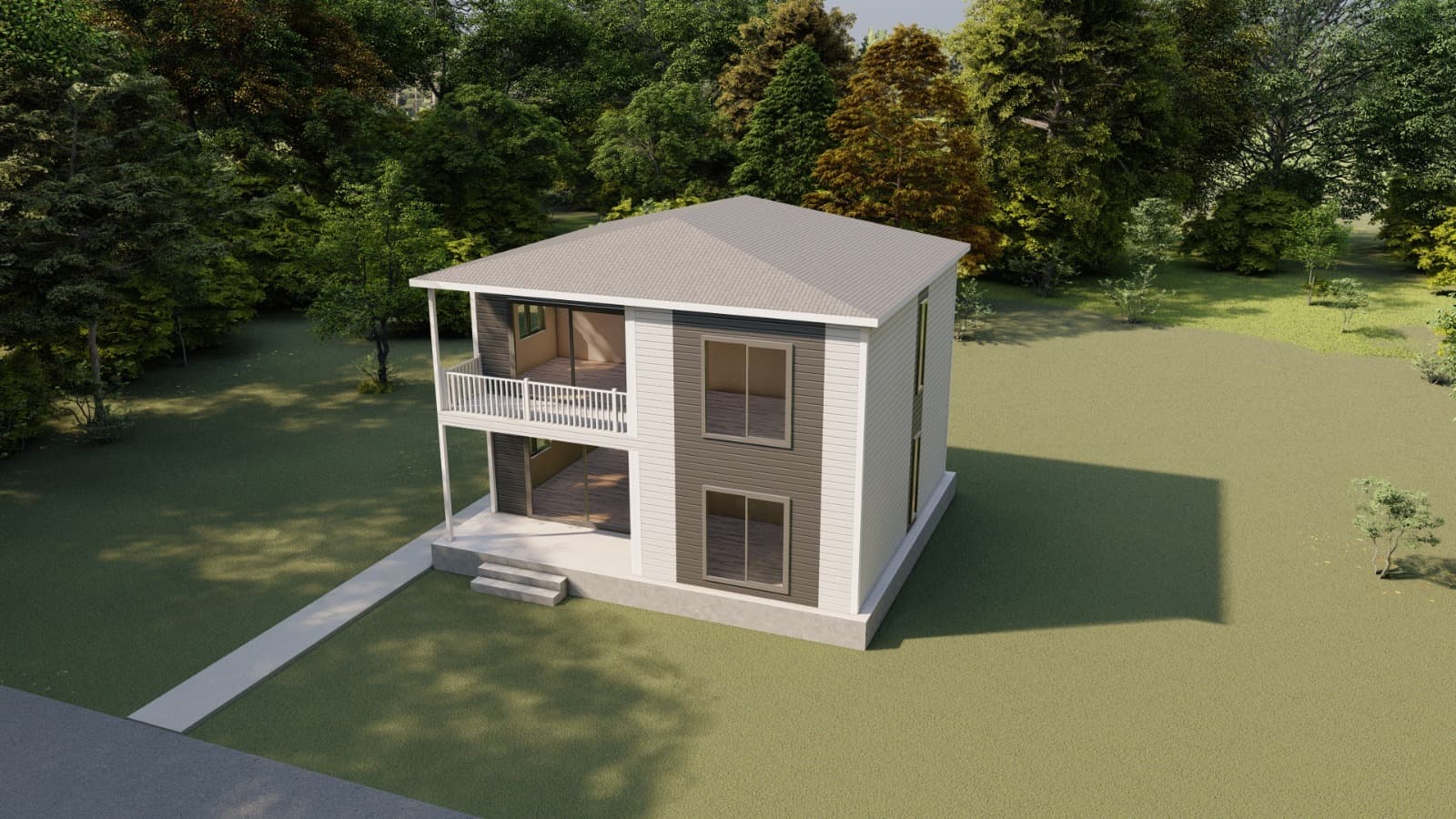 LB-2150 150 m² prefabrik ev dış cephe 3