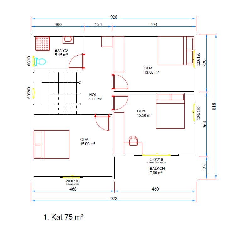 LB-2150 150 m² prefabrik ev dış cephe 5