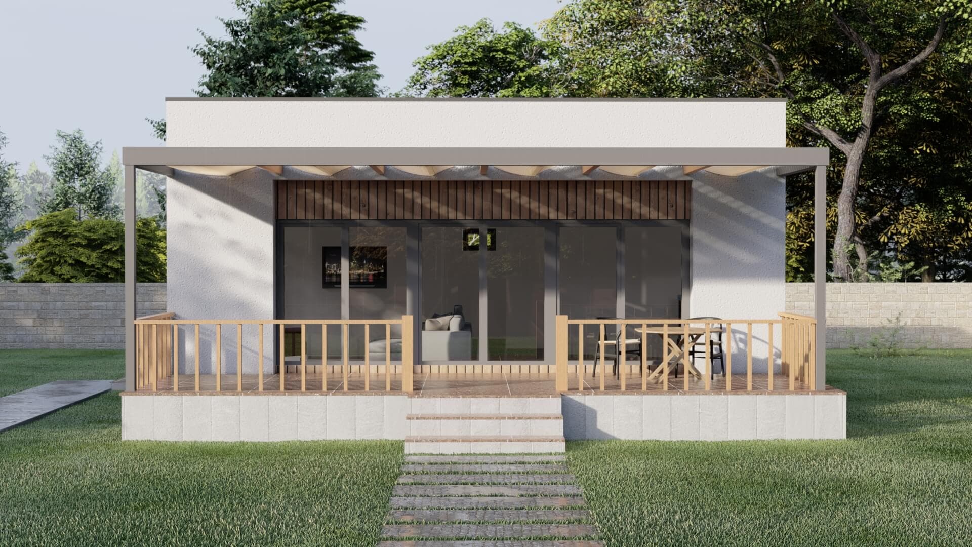 LB-1080 80 m² çelik ev dış cephe 1