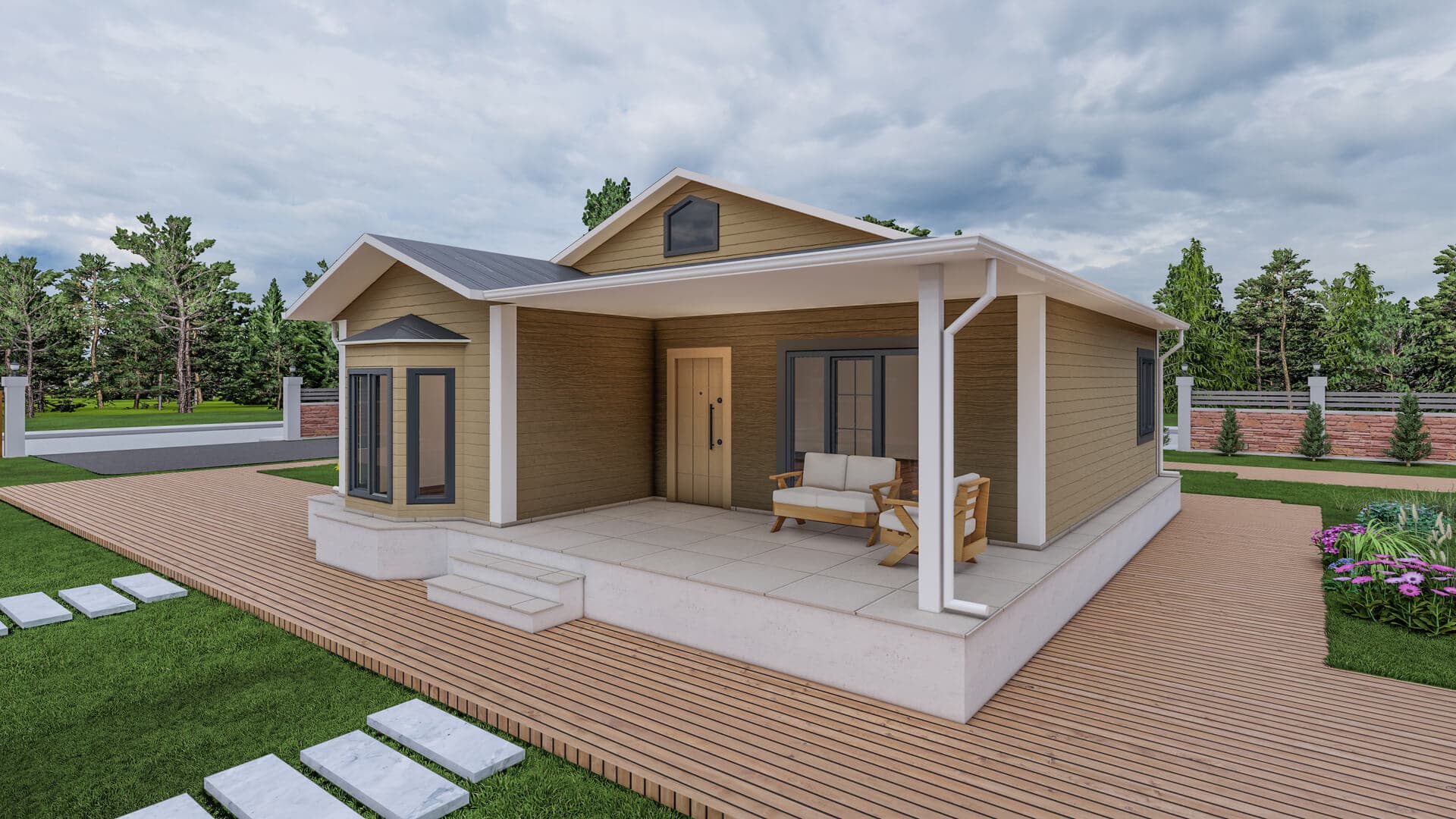 LB-1095 95 m² çelik ev dış cephe 2
