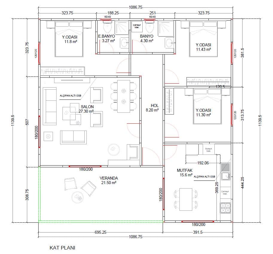 LB-1124 124 m² çelik ev dış cephe 4