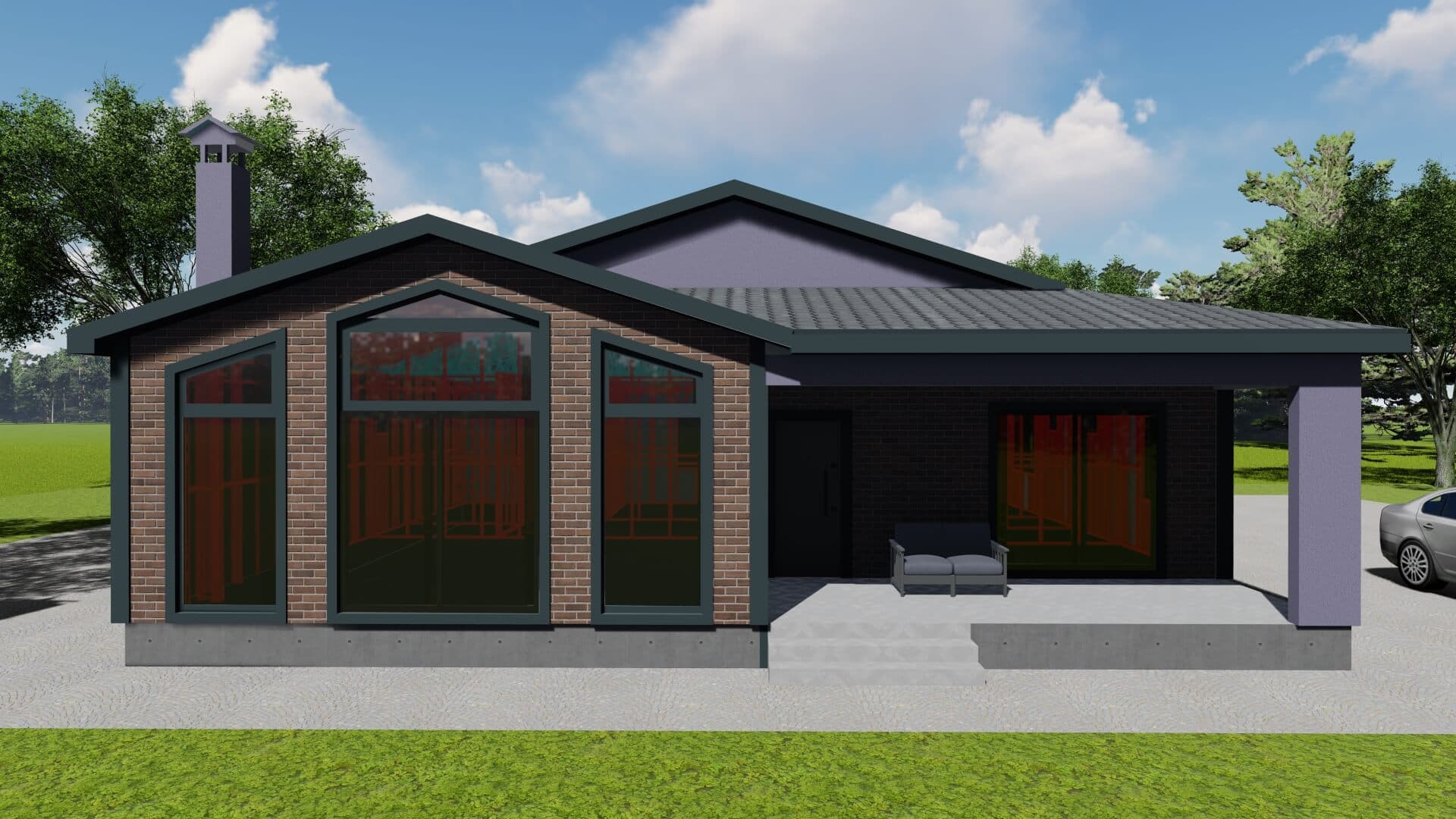 LB-1150 150 m² çelik ev dış cephe 3