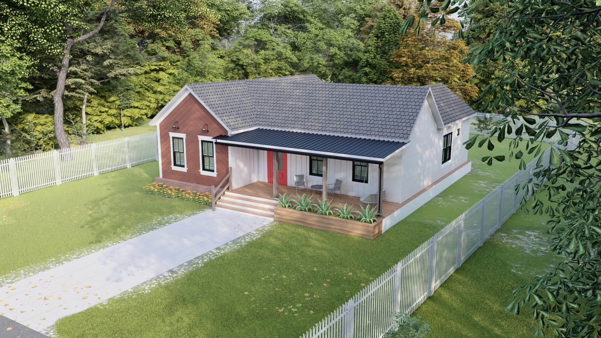 LB-1171 171 m² çelik ev dış cephe 1