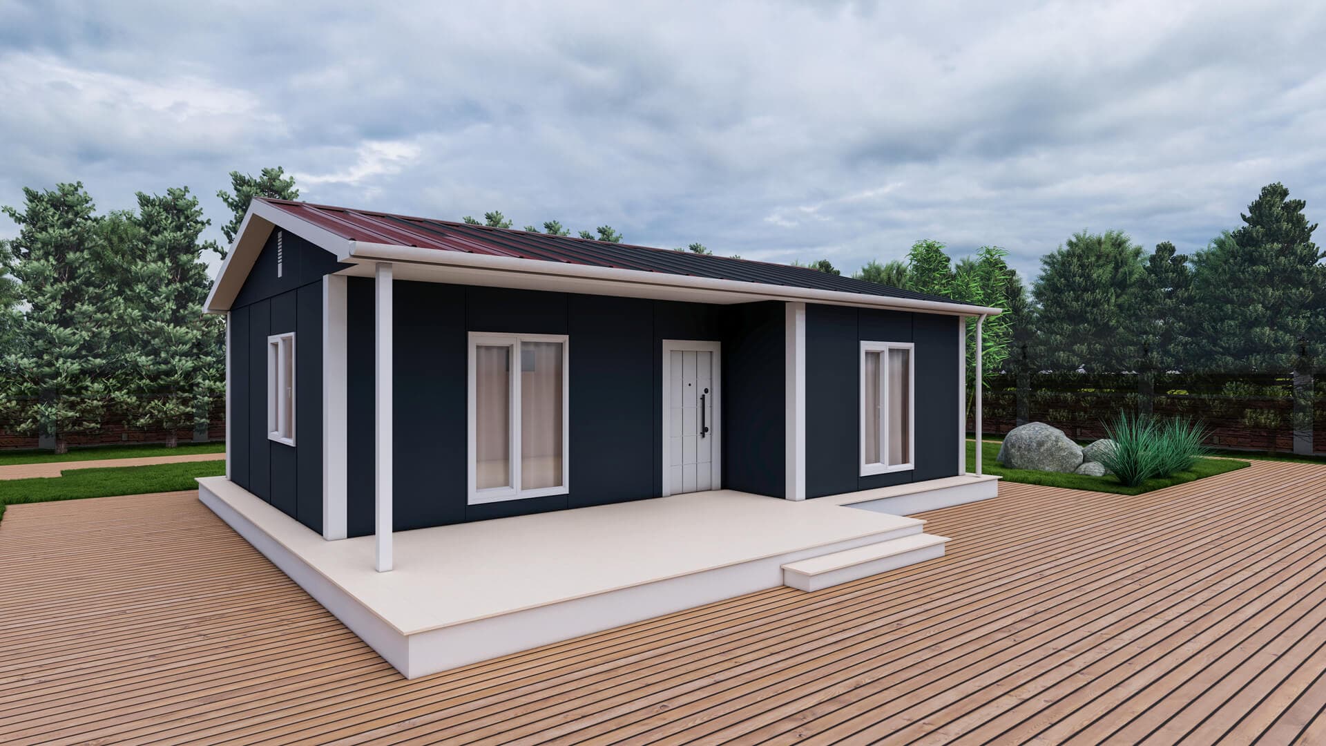 LB-1065 65 m² prefabrik ev dış cephe 3
