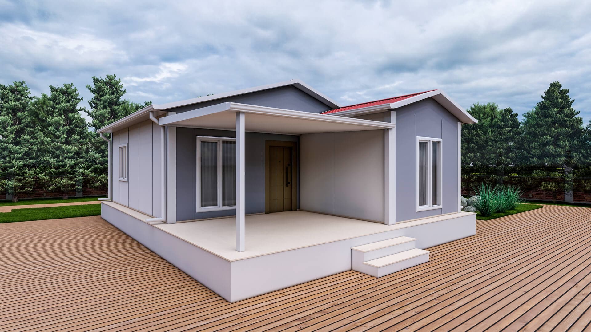 LB-1070 70 m² prefabrik ev dış cephe 3