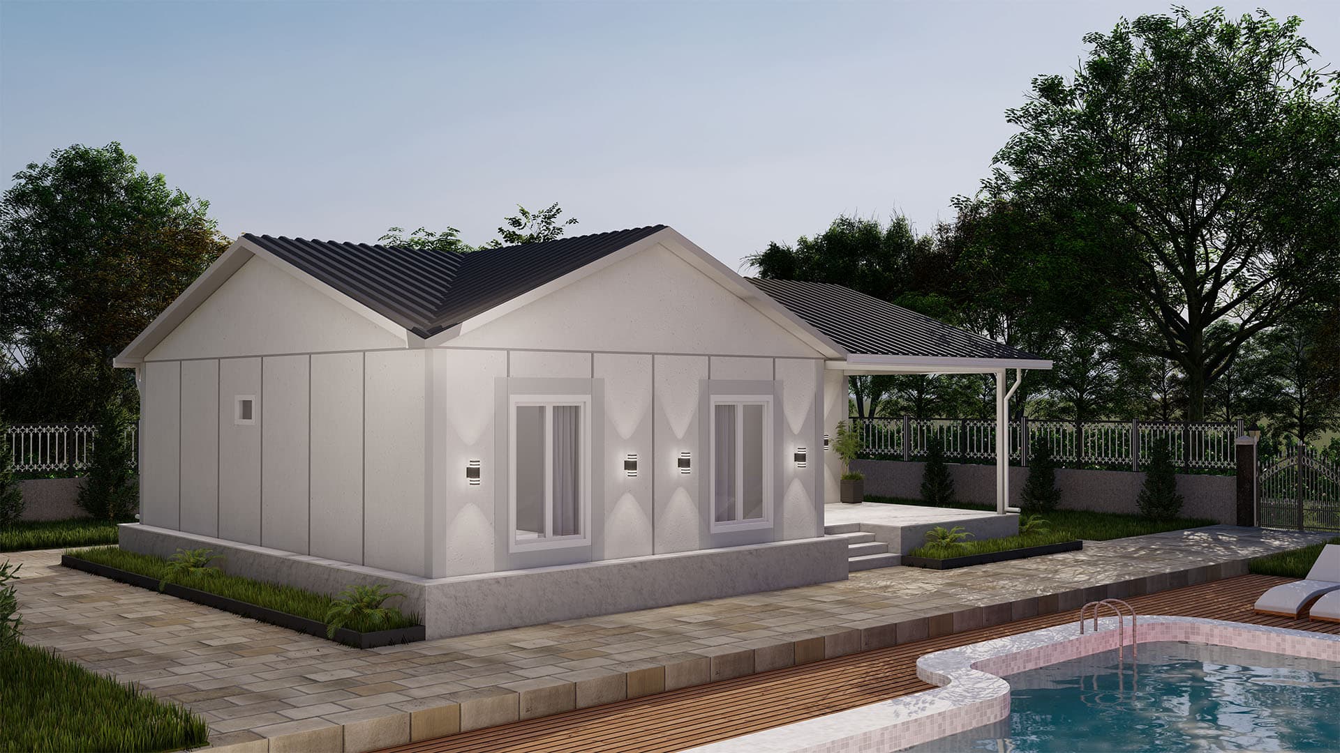 LB-1092 92 m² prefabrik ev dış cephe 2