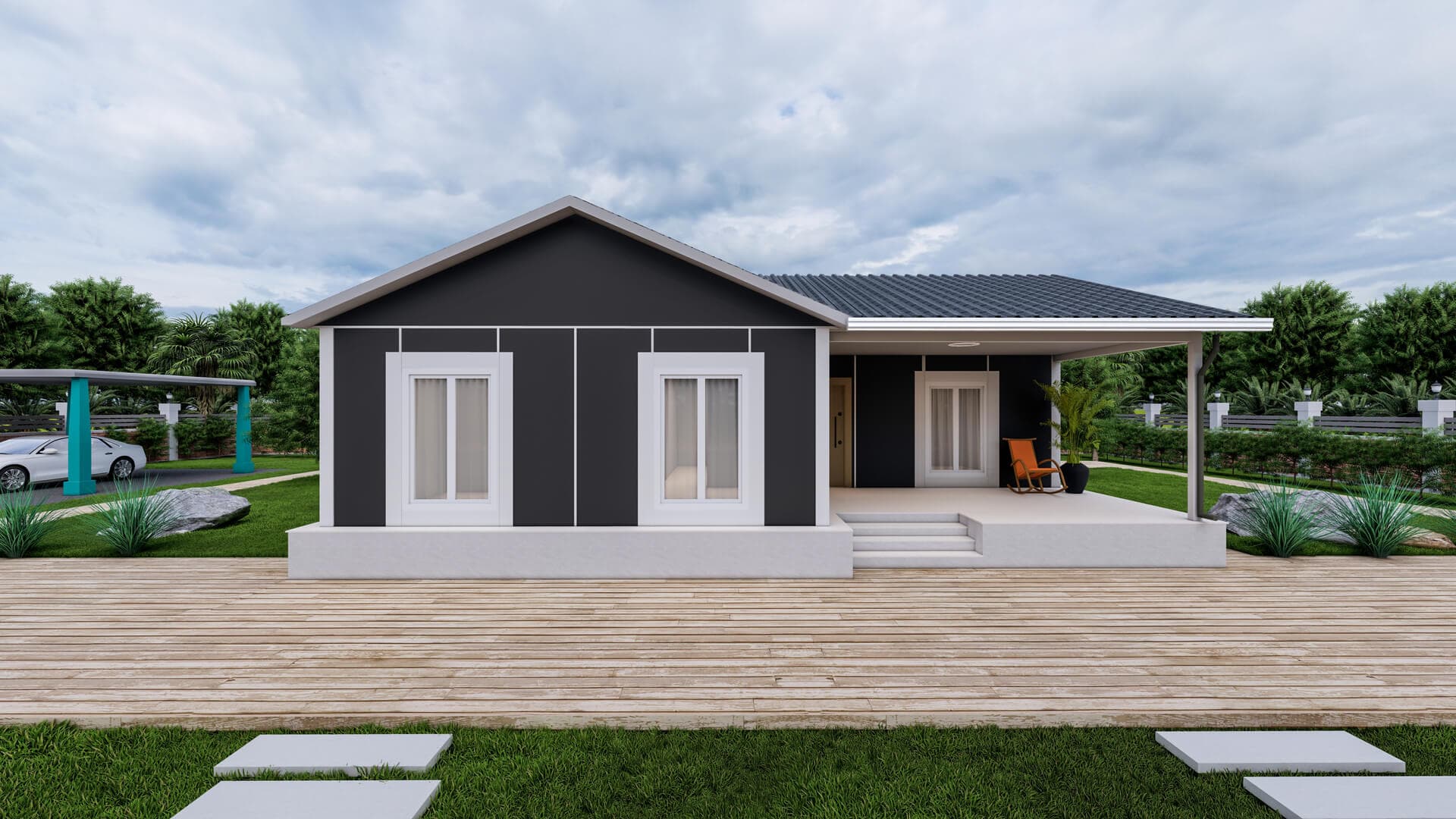 LB-1092 92 m² prefabrik ev dış cephe 8