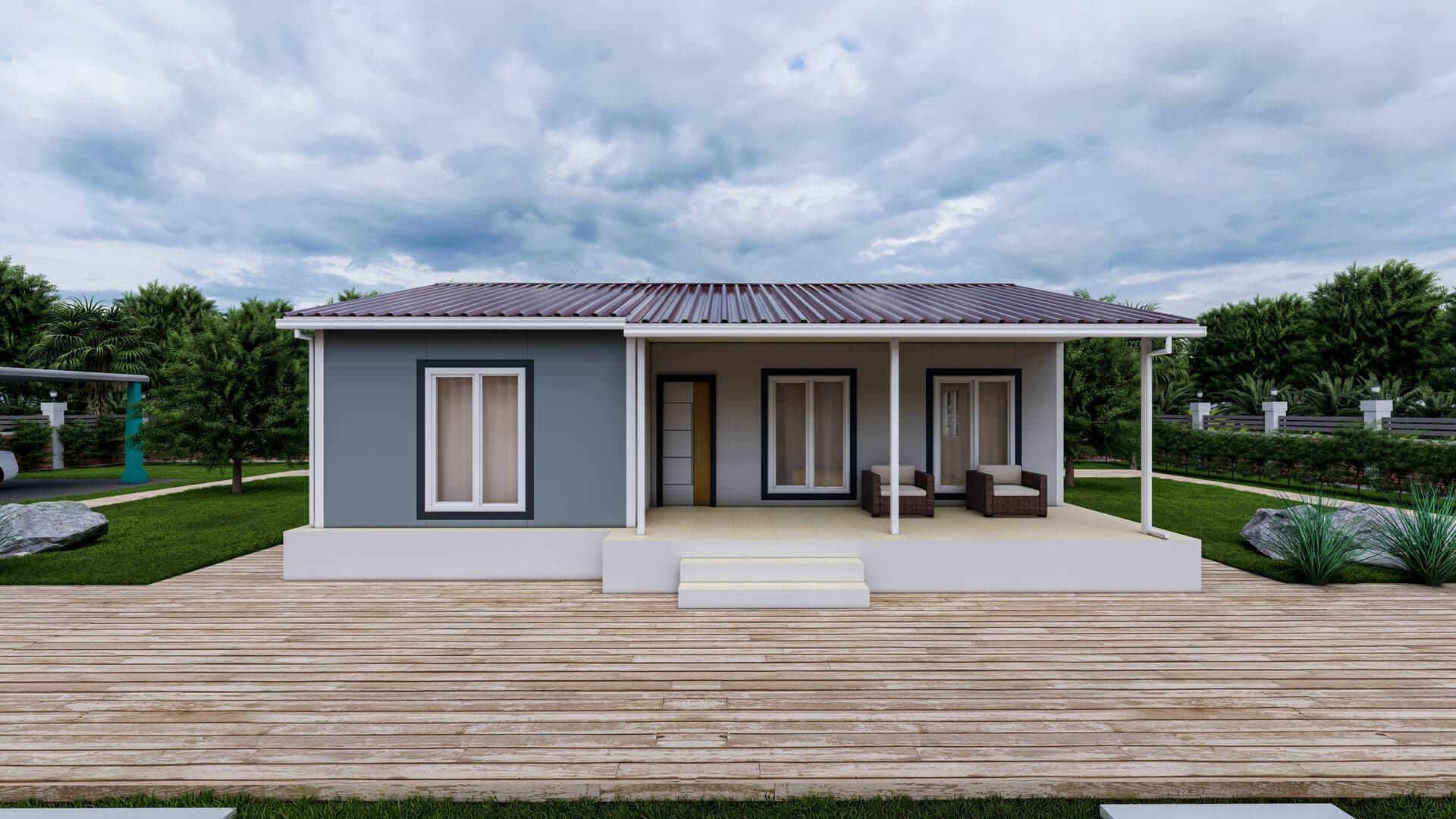LB-1094 94 m² prefabrik ev dış cephe 1