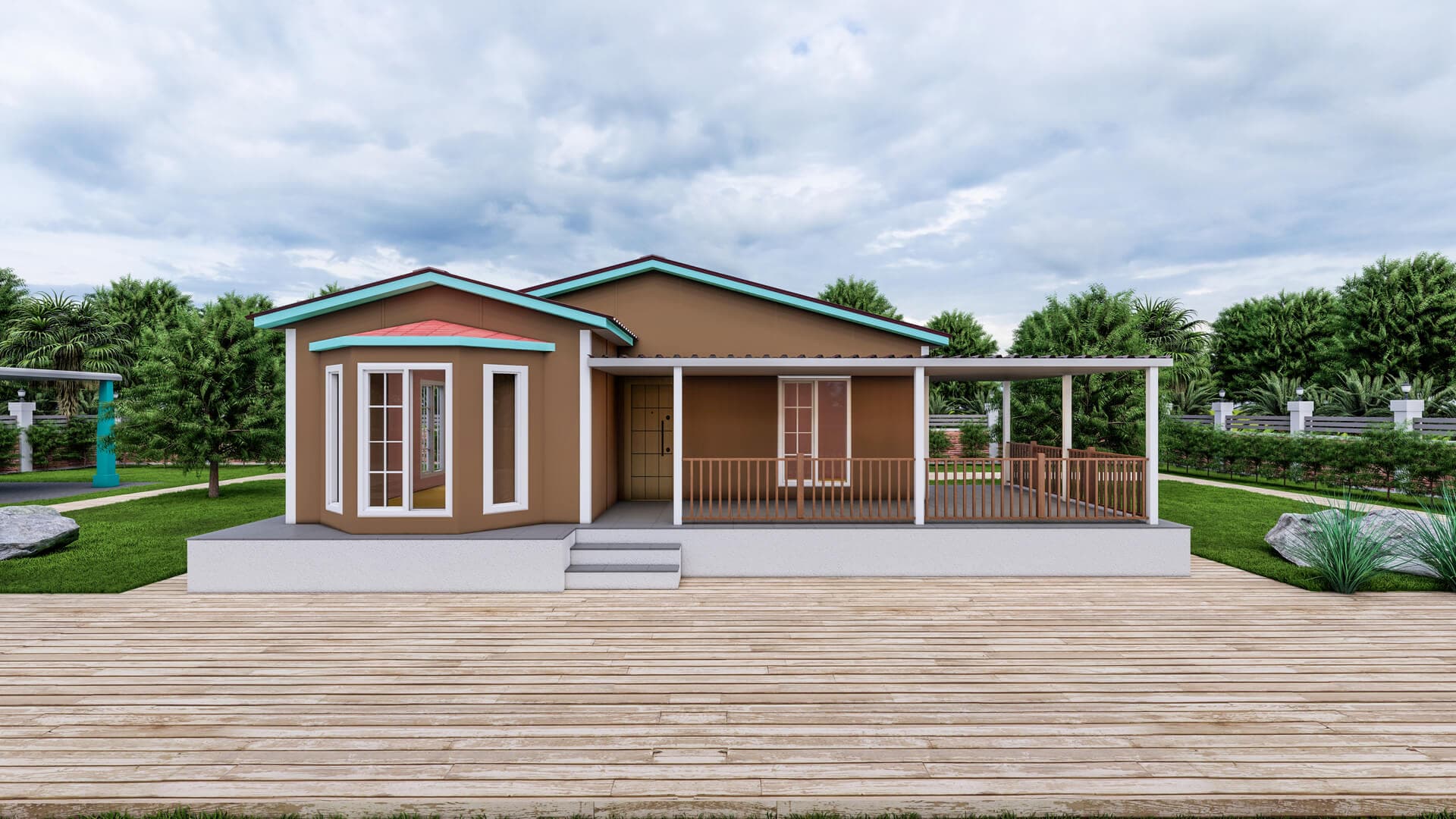 LB-1095 95 m² prefabrik ev dış cephe 1