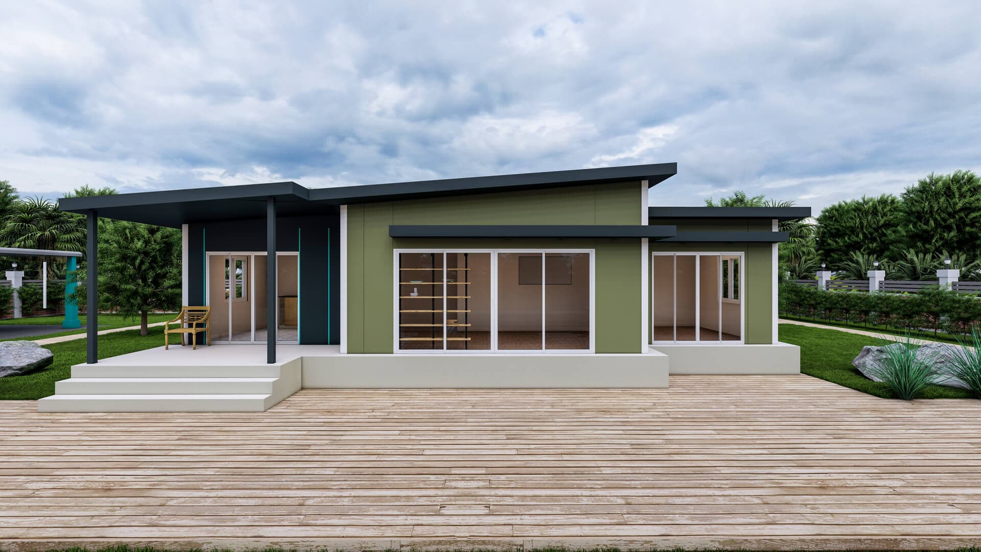 LB-1099 99 m² prefabrik ev dış cephe 1