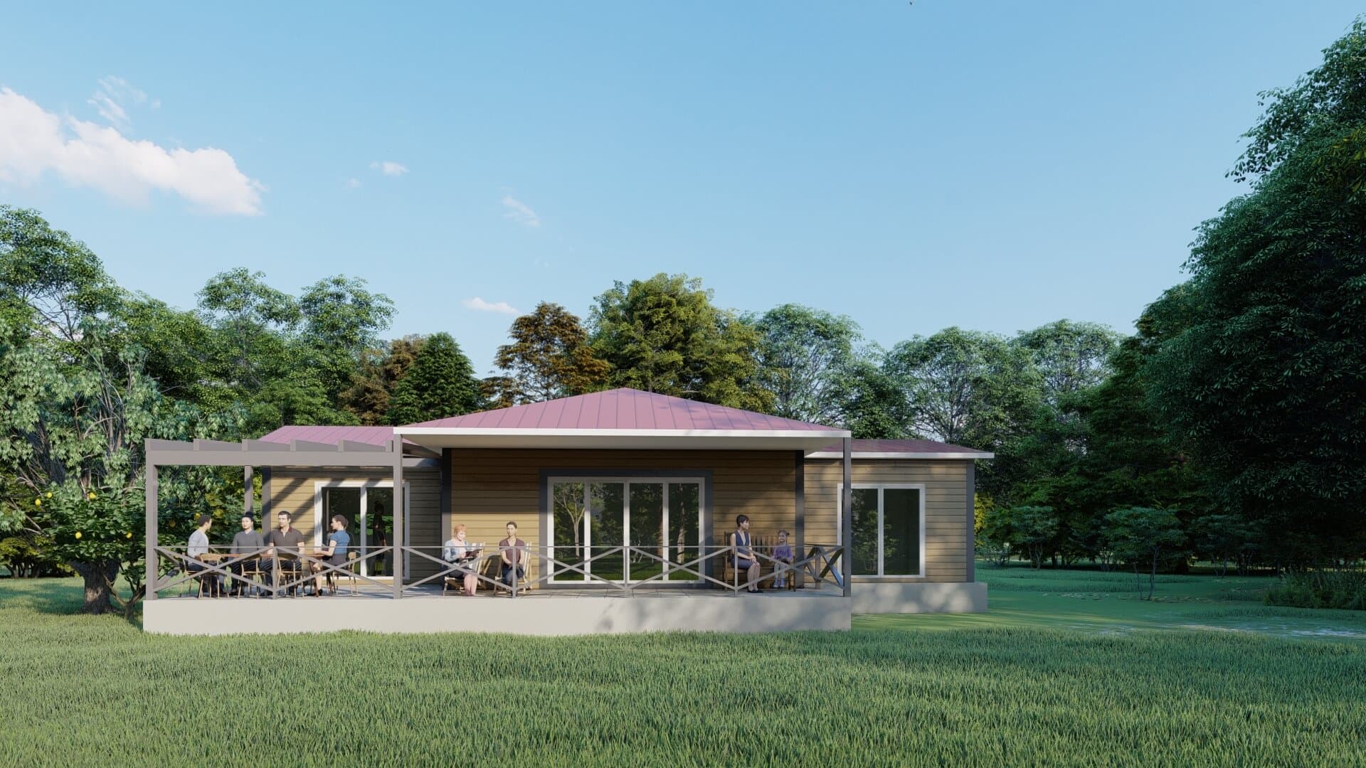 LB-1135 135 m² prefabrik ev dış cephe 4