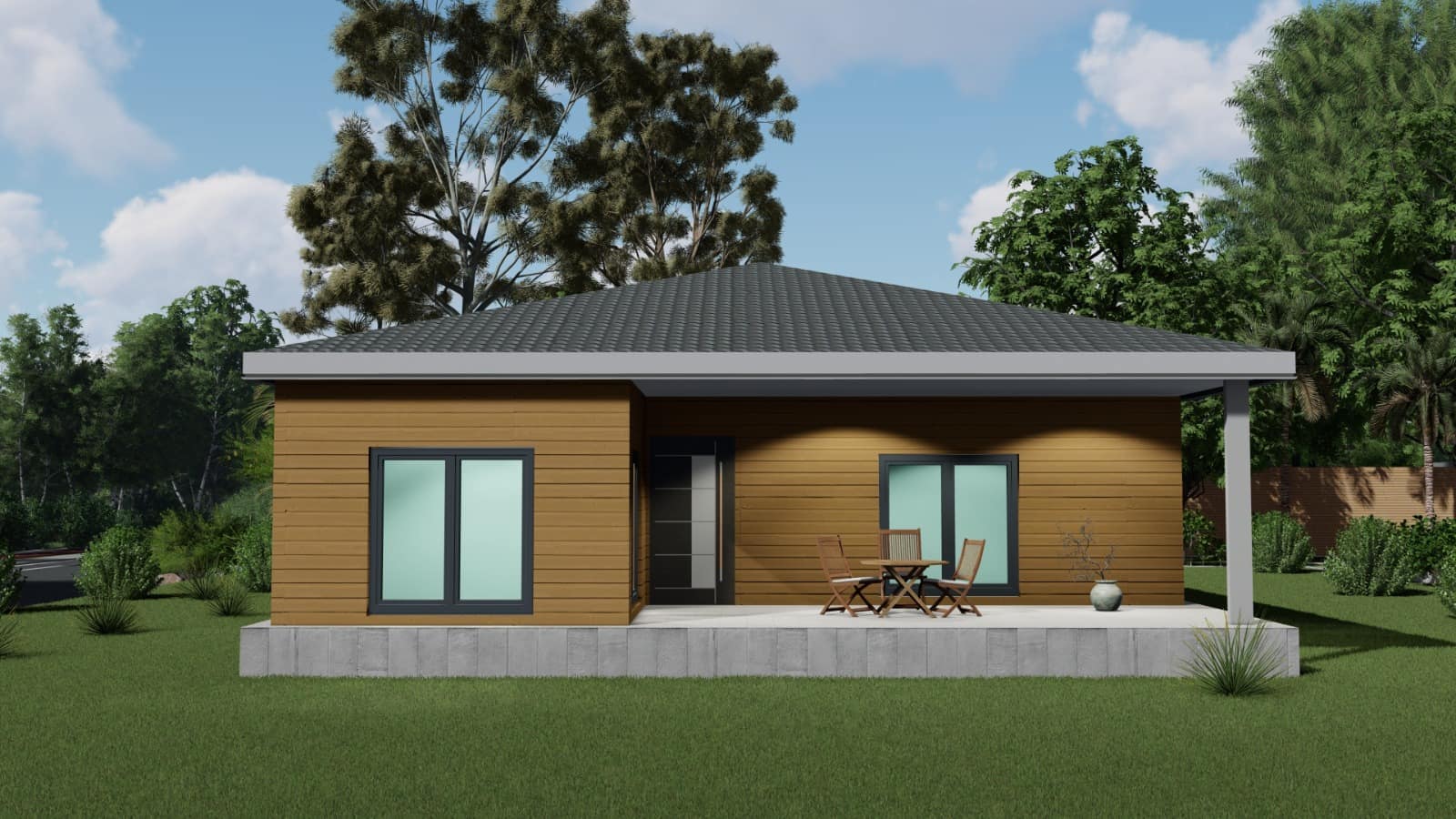 Tek Katlı Çelik 124 m² Konut dış cephe
