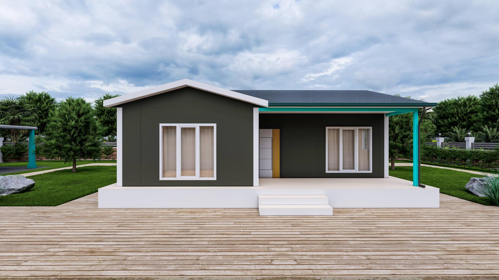 Tek Katlı Prefabrik 85 m² Konut dış cephe