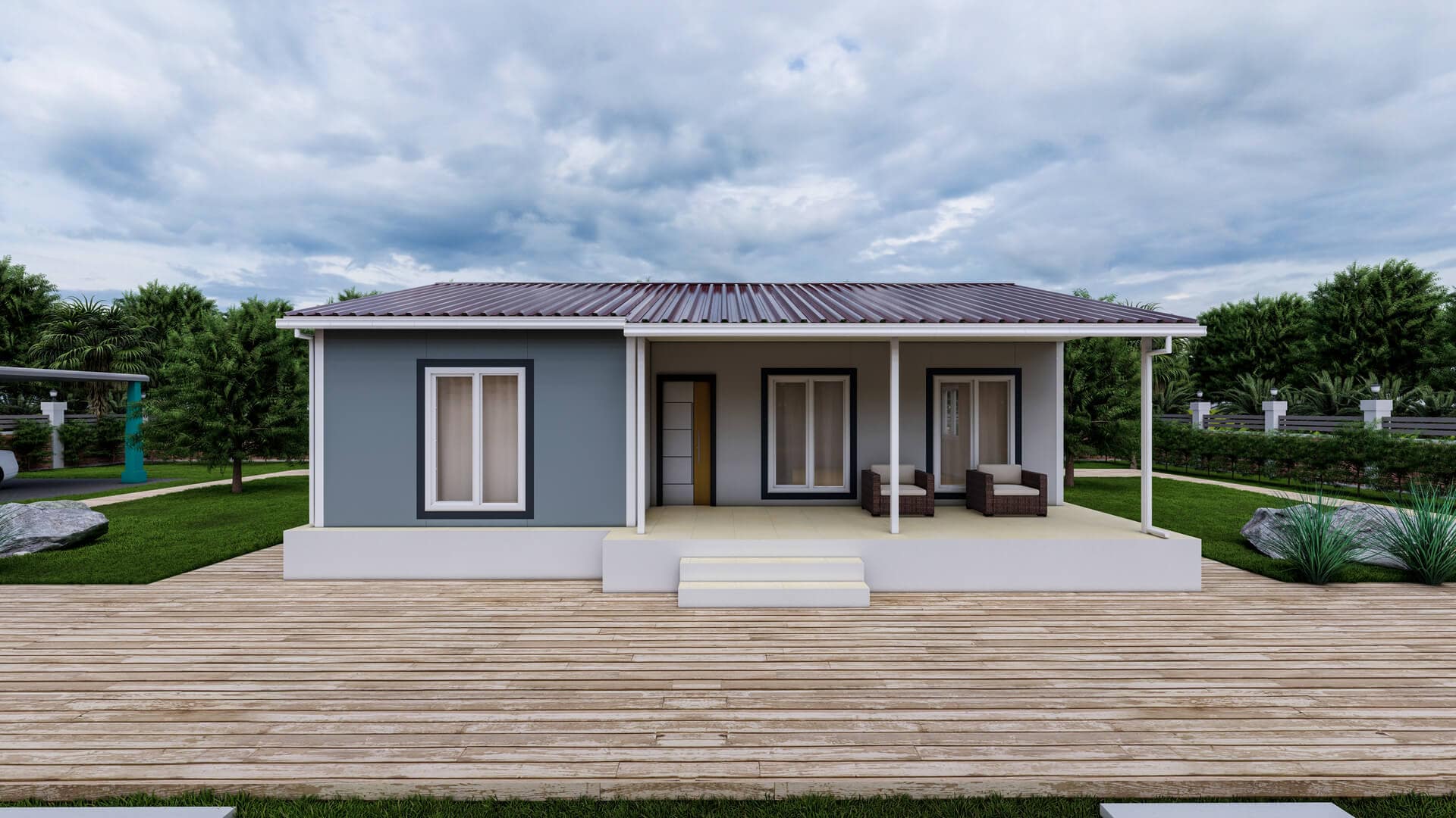 Tek Katlı Prefabrik 94 m² Konut dış cephe