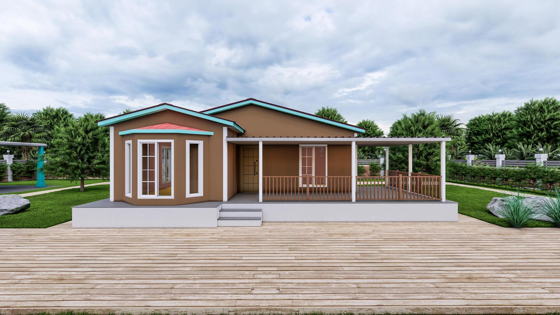 Tek Katlı Prefabrik 95 m² Konut dış cephe