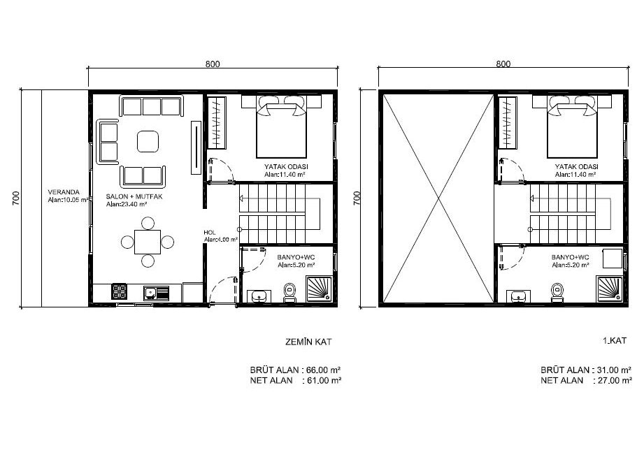 Çift Katlı Çelik 97 m² Konut — 3. fotoğraf
