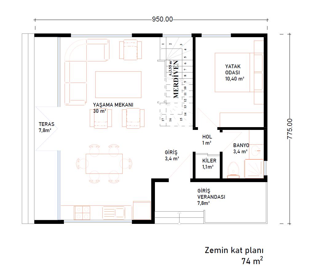 Çift Katlı Çelik 114 m² Konut — 8. fotoğraf