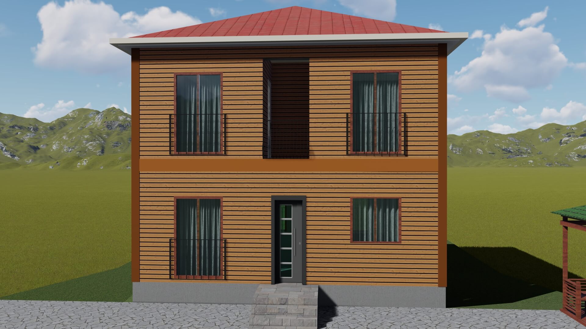 Çift Katlı Çelik 126 m² Konut dış cephe