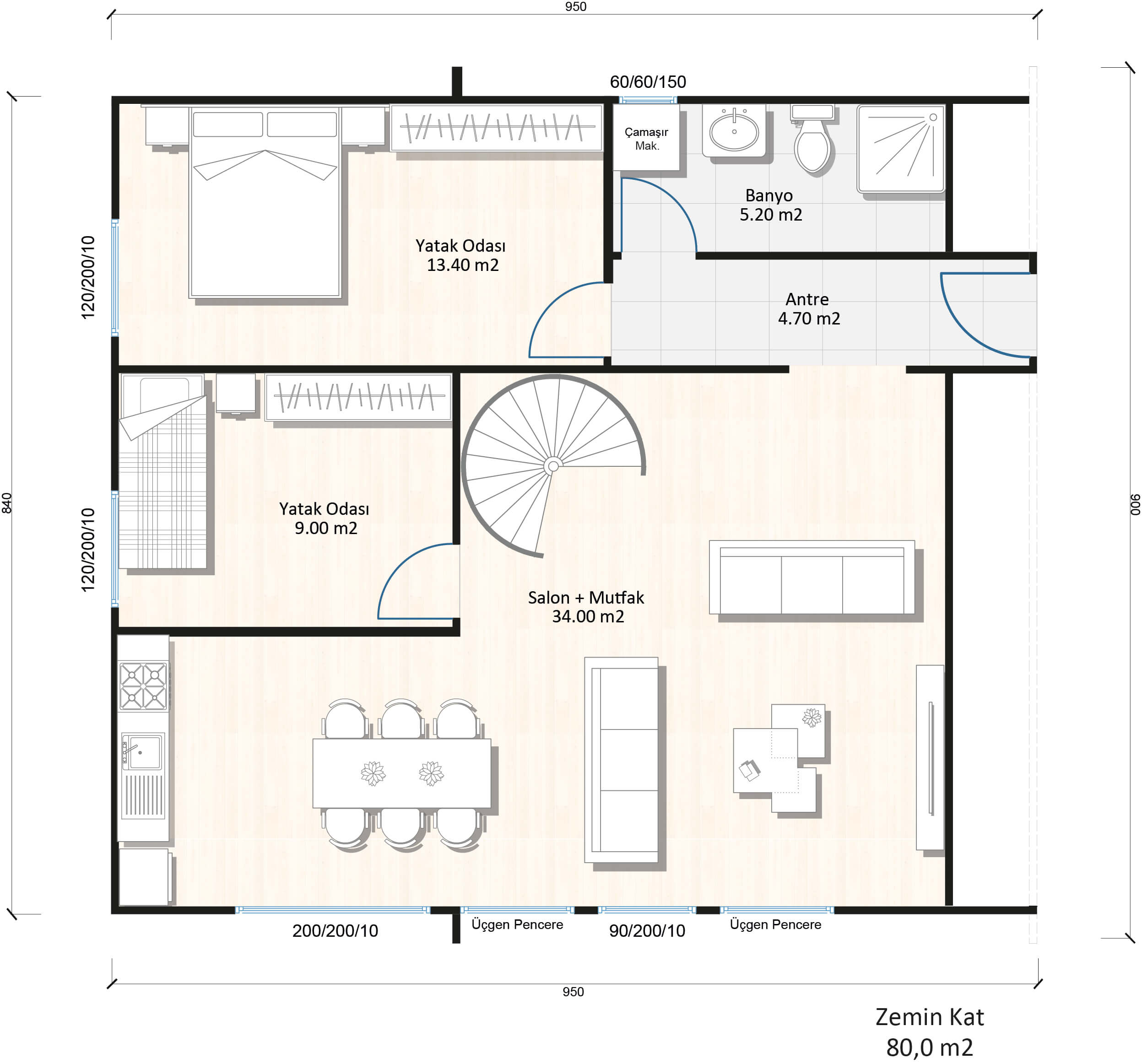 Çift Katlı Çelik 130 m² Konut — 2. fotoğraf
