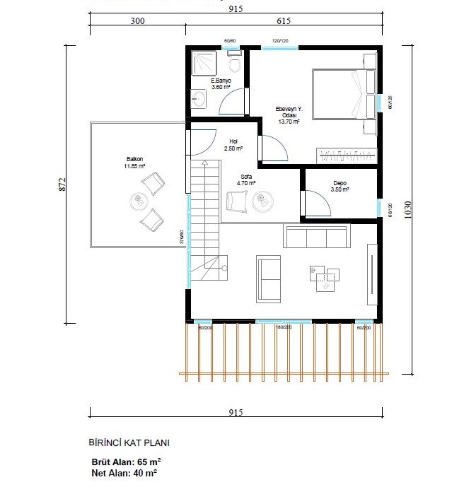 Çift Katlı Çelik 140 m² Konut — 4. fotoğraf