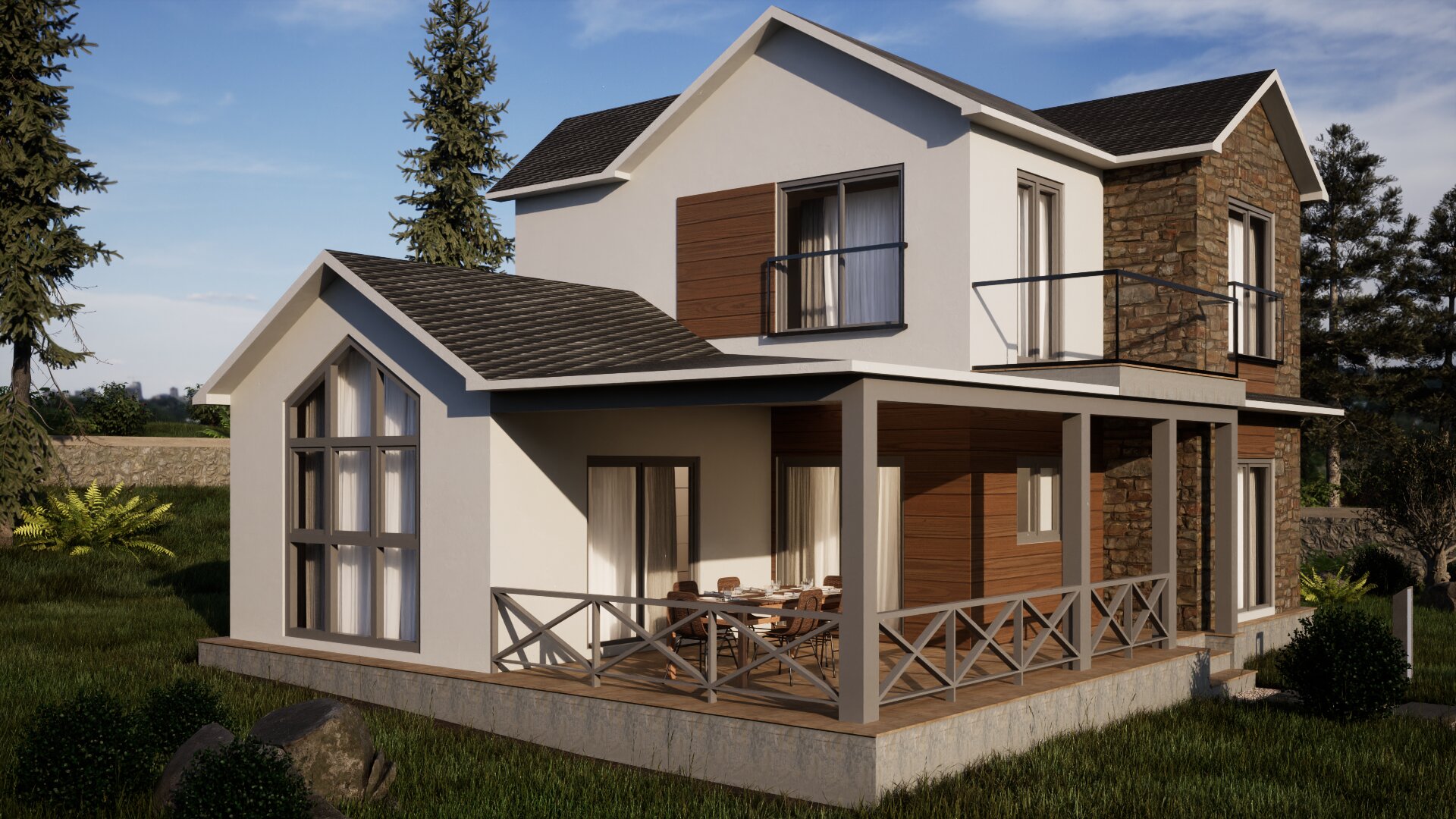Çift Katlı Çelik 167 m² Konut dış cephe