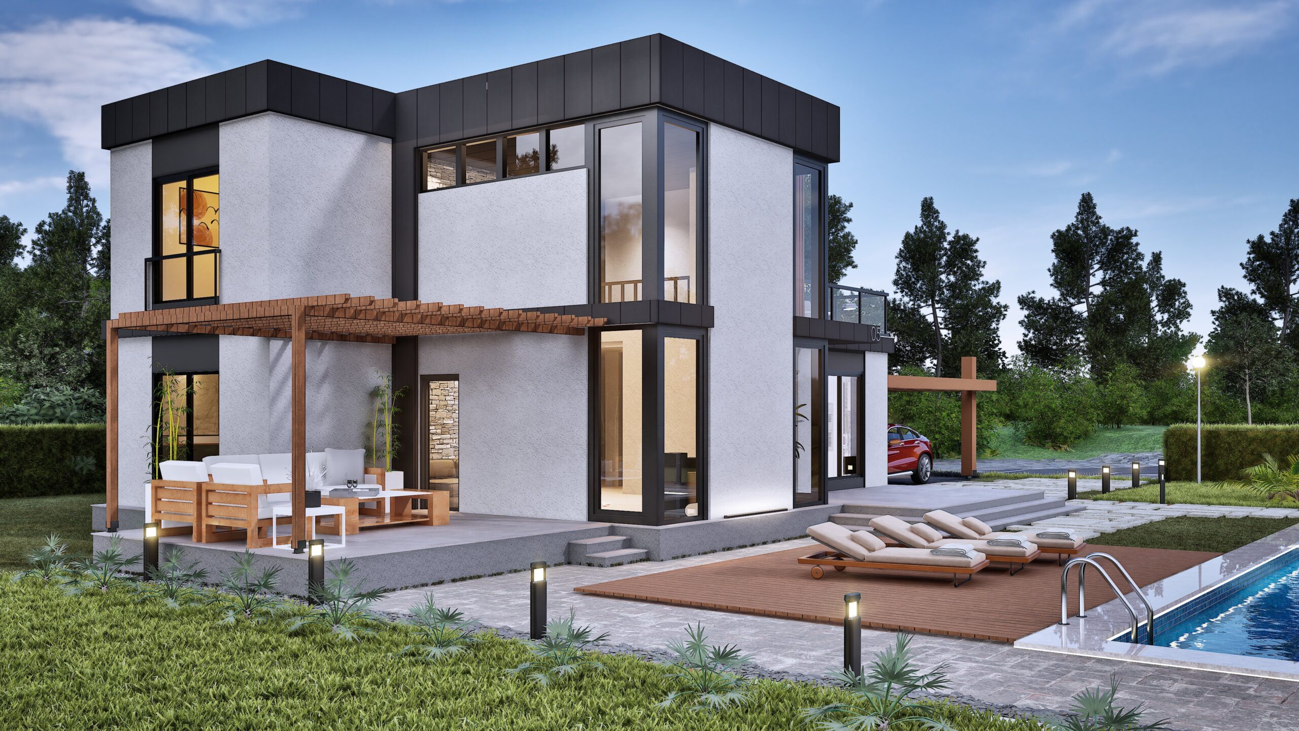 Completed Lüksban Prefabrik steel home