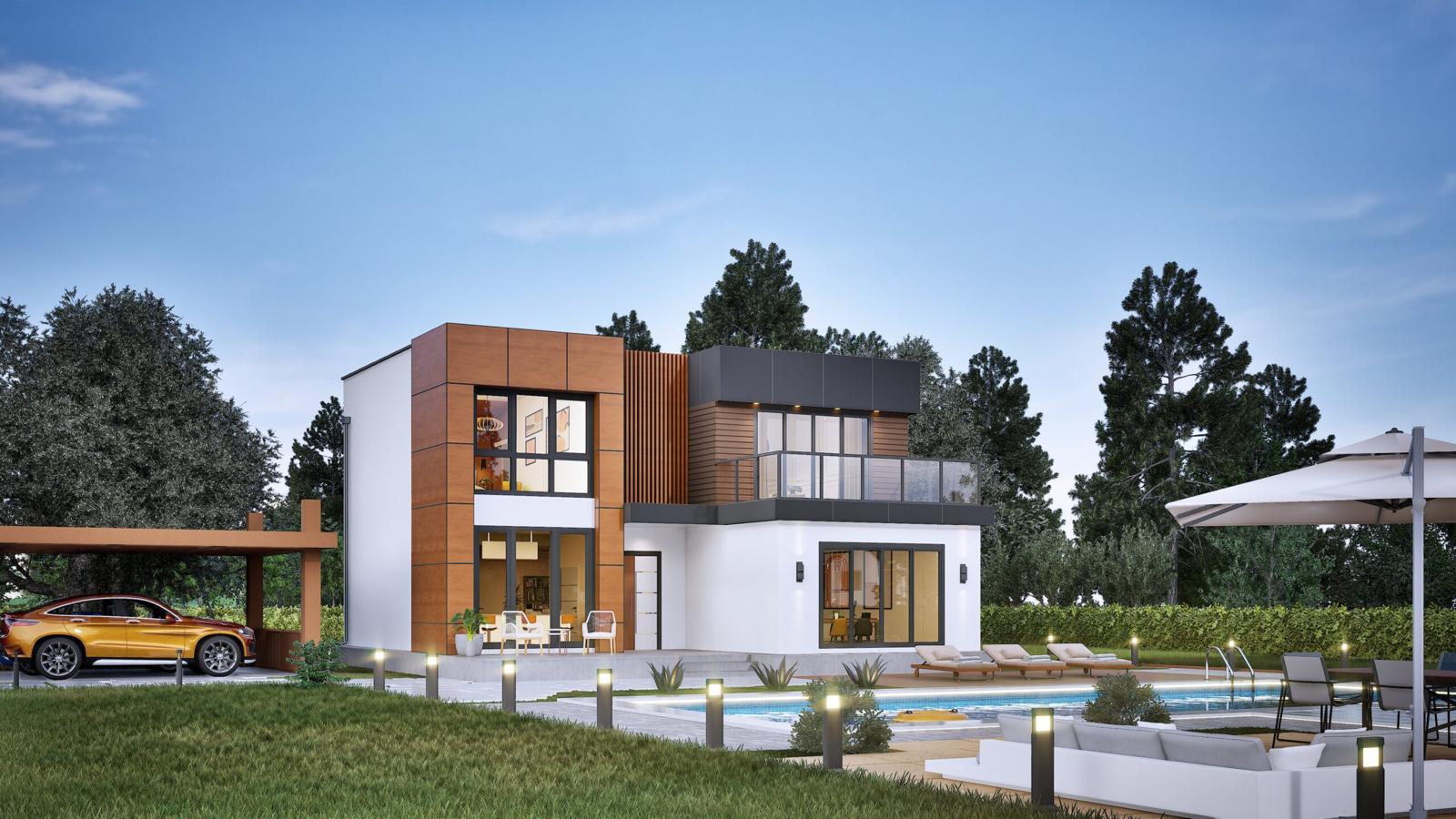 Çift Katlı Çelik 203 m² Konut (Varyant 2) — 3. fotoğraf