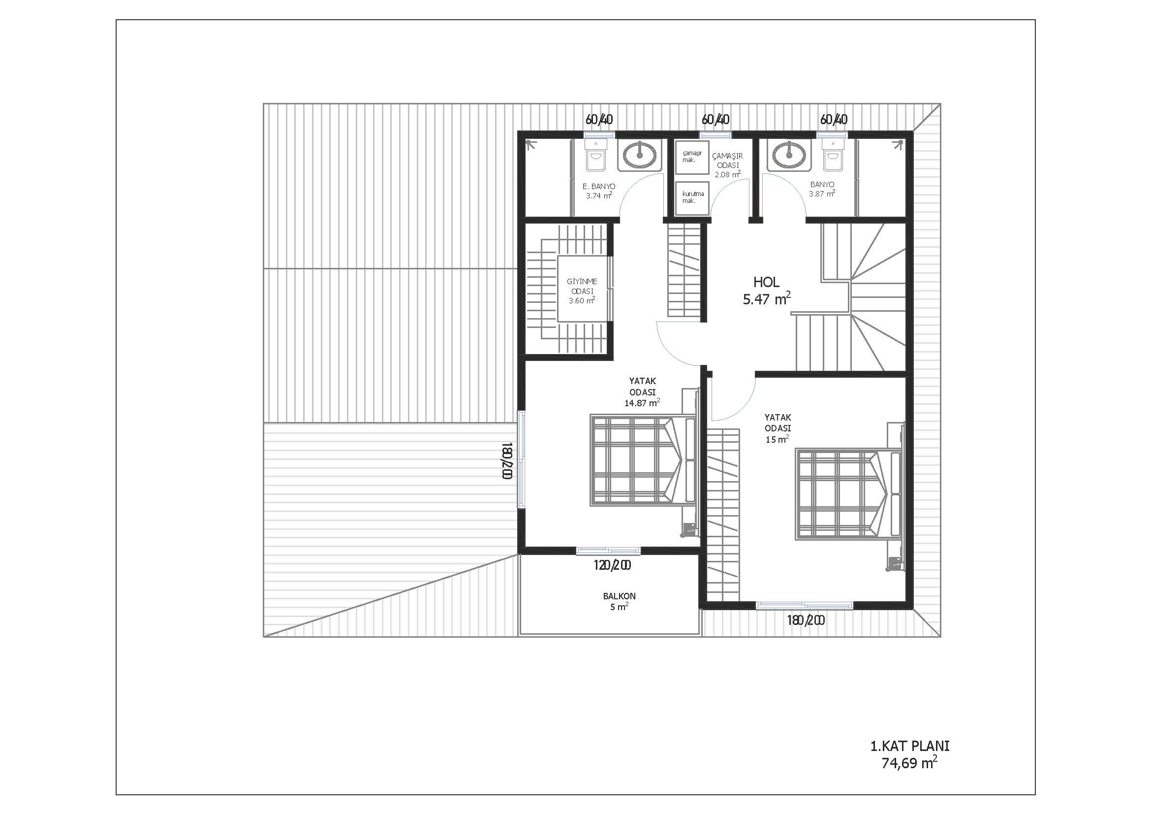 Çift Katlı Çelik 334 m² Konut dış cephe