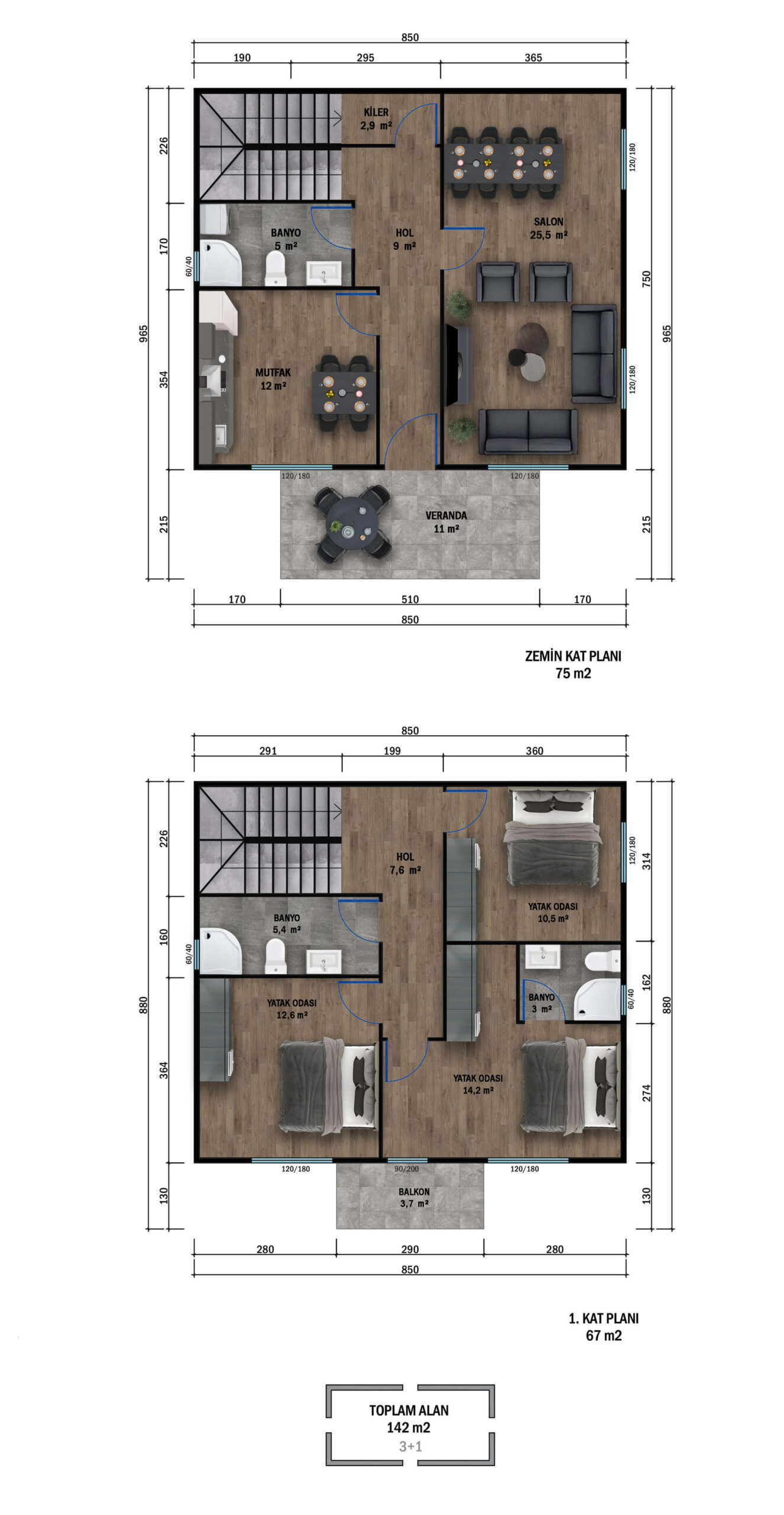 Çift Katlı Prefabrik 142 m² Konut — 4. fotoğraf