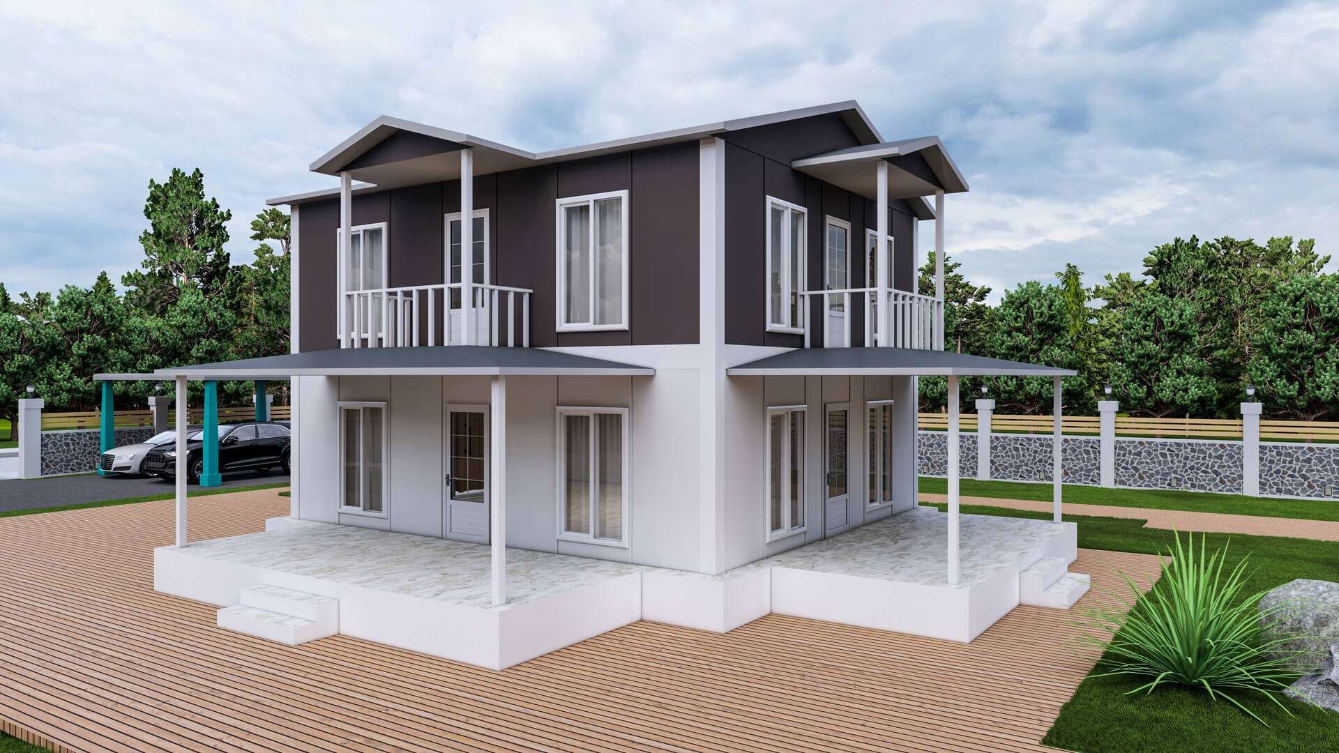 Çift Katlı Prefabrik 155 m² Konut dış cephe