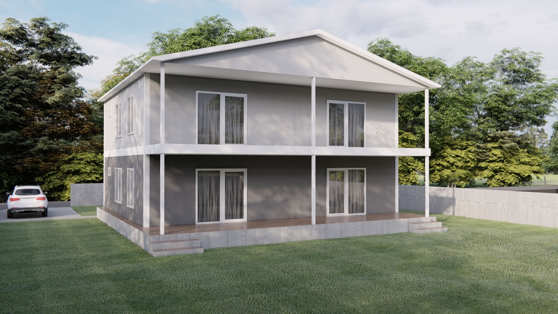 Çift Katlı Prefabrik 240 m² Konut dış cephe