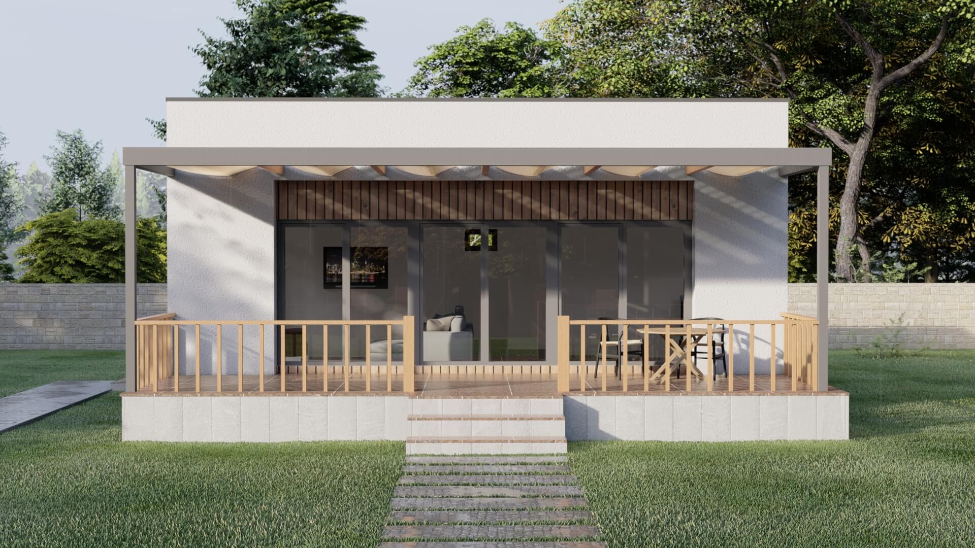 80 m² Tek Kat Çelik Konut dış cephe